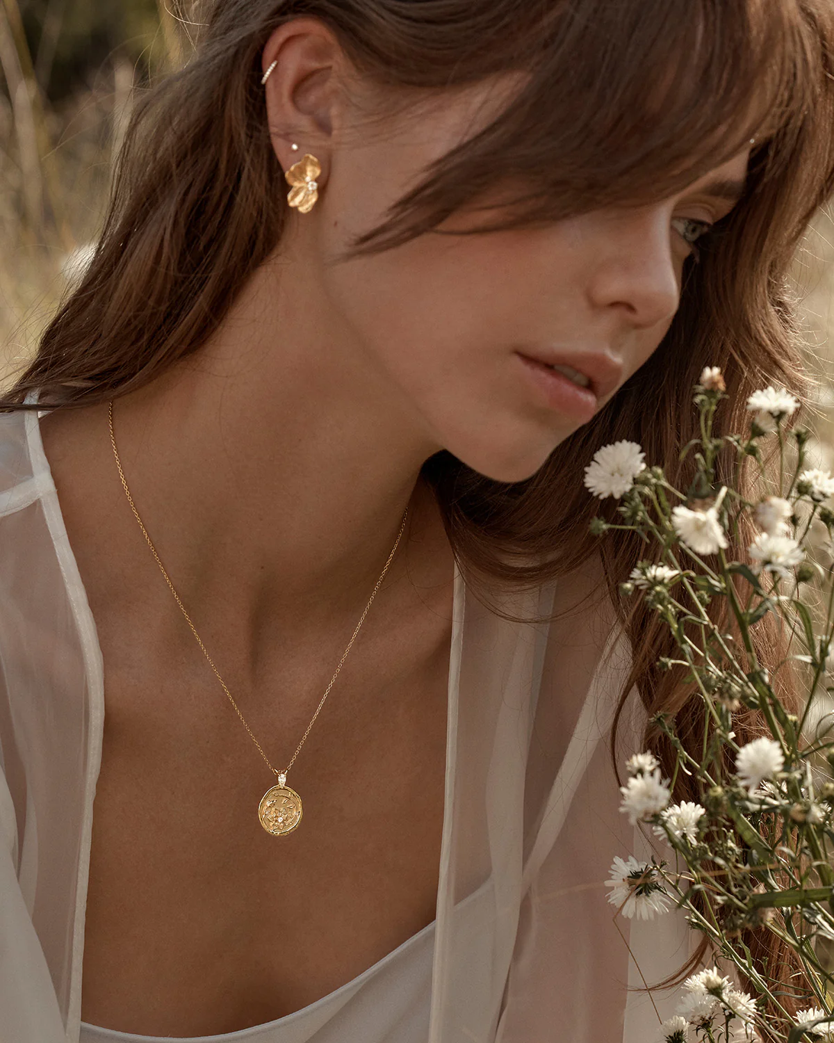 18k Gold Vermeil Serene Lotus Necklace - Image 7
