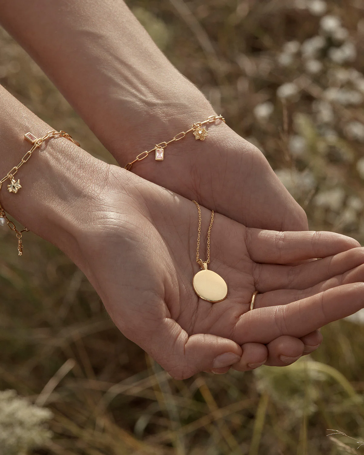 18k Gold Vermeil Serene Lotus Necklace - Image 9