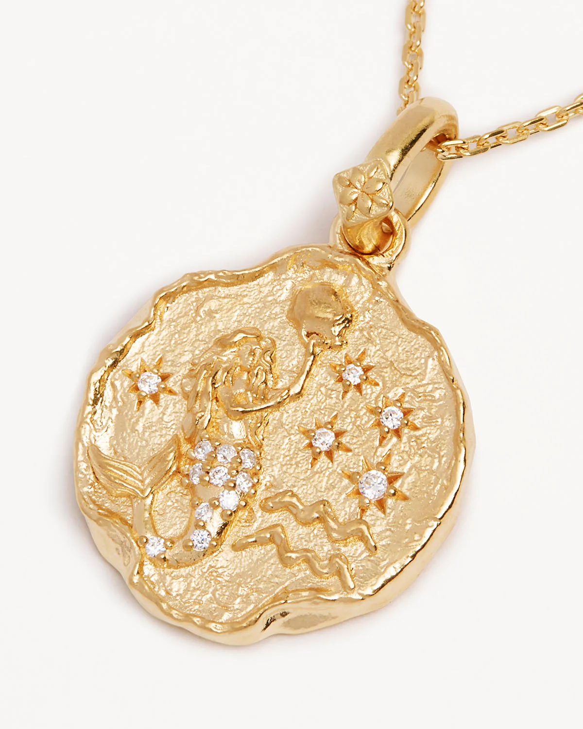 18k Gold Vermeil She is Zodiac Necklace - Aquarius - Image 3
