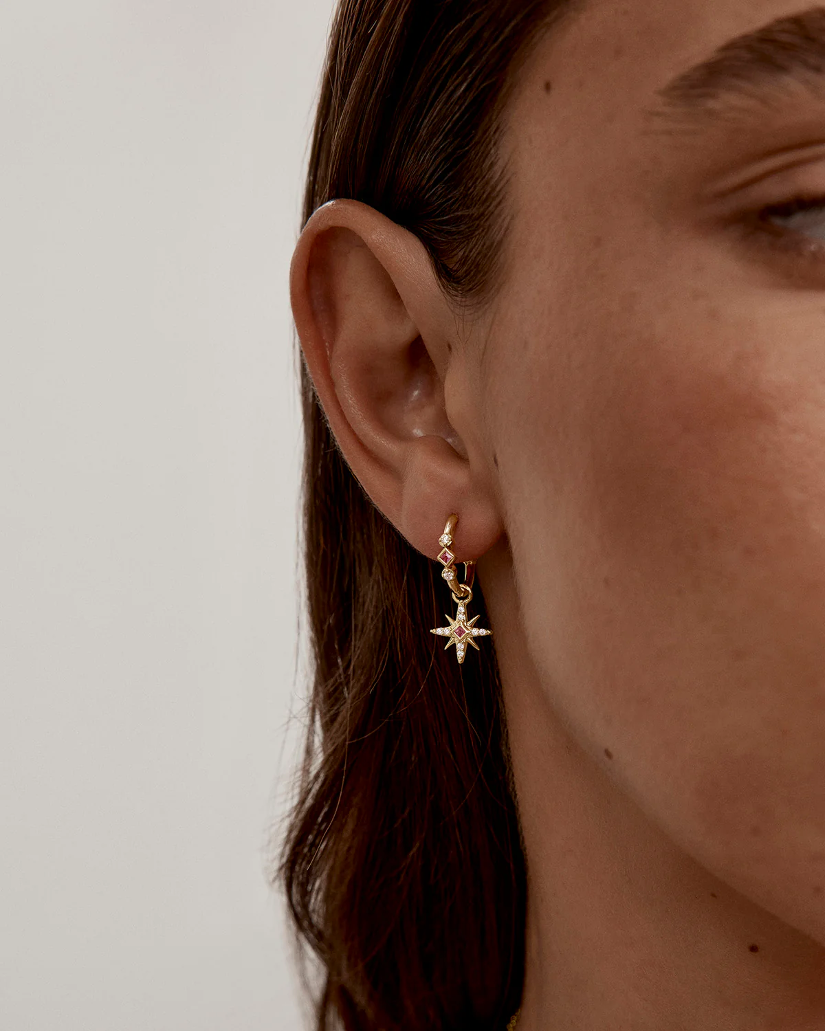 18k Gold Vermeil Starry Night Hoops - Image 2