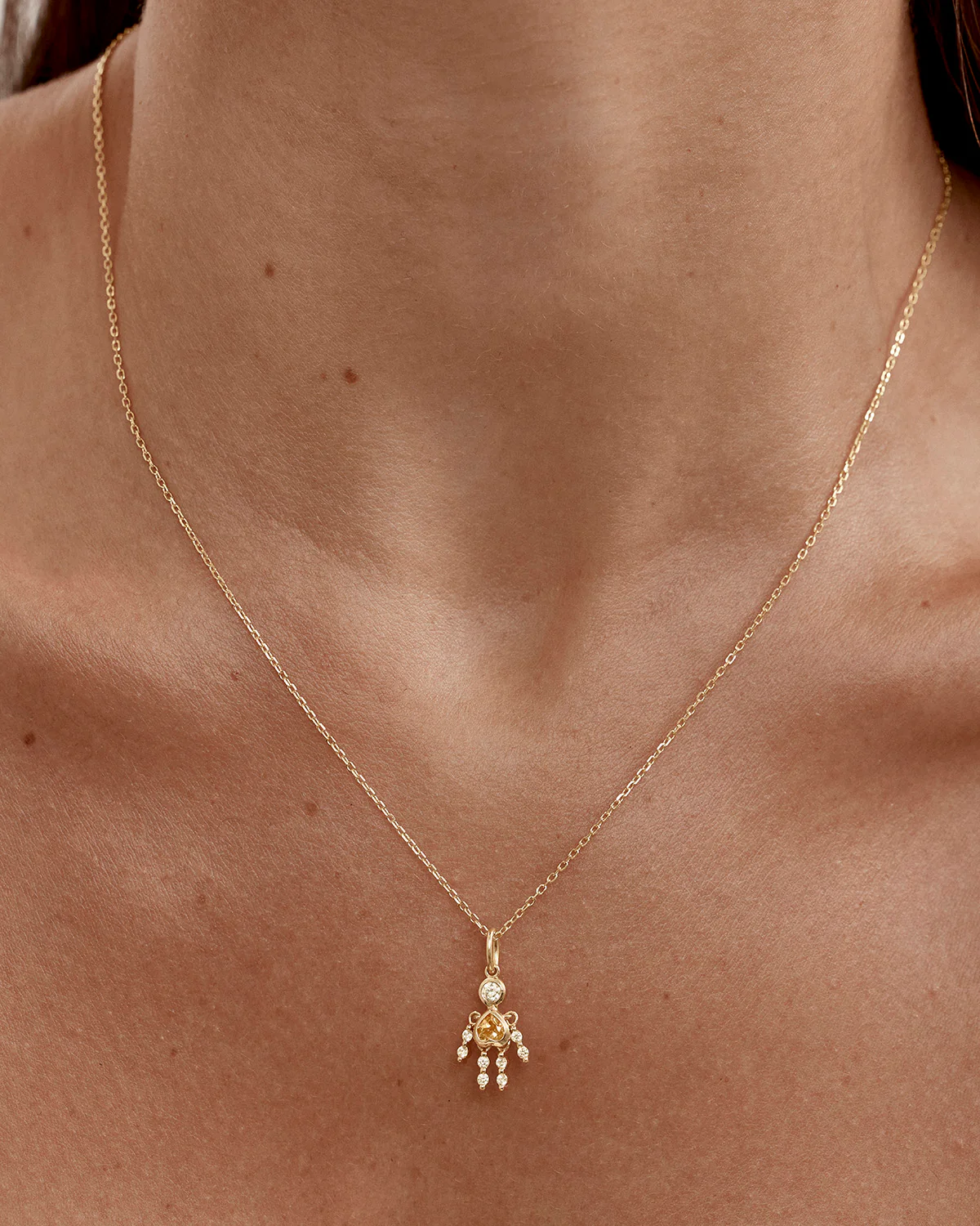 18k Gold Vermeil Tiny Dancer Necklace - Citrine - Image 2
