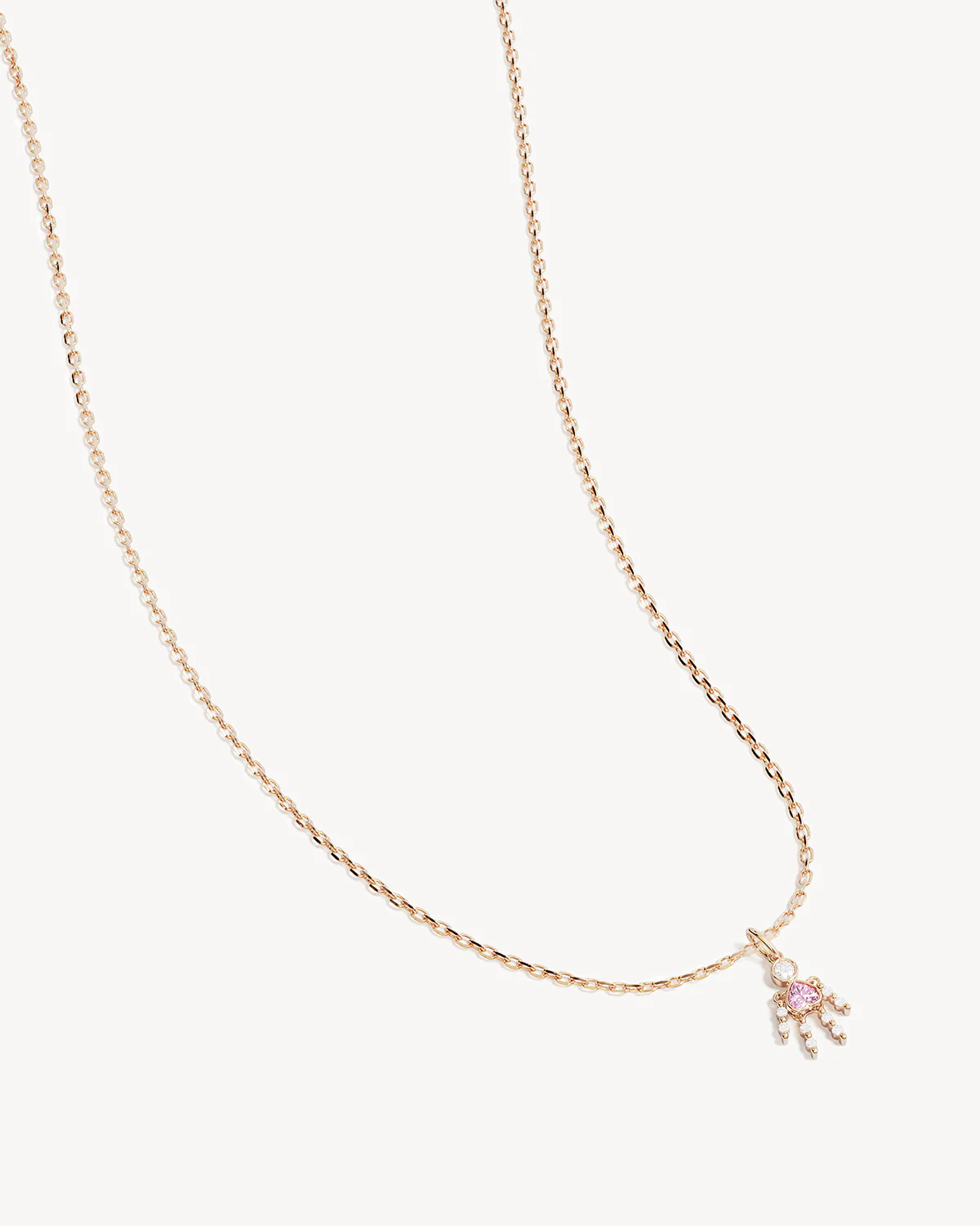18k Gold Vermeil Tiny Dancer Necklace - Pink Crystal