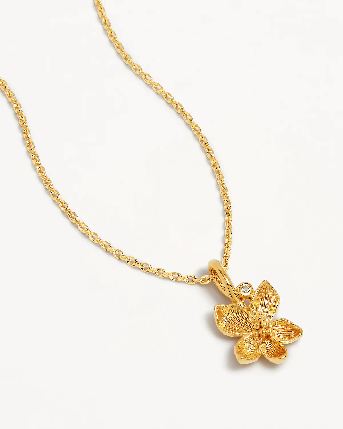 18k Gold Vermeil Violet February Birth Flower Necklace - Image 3
