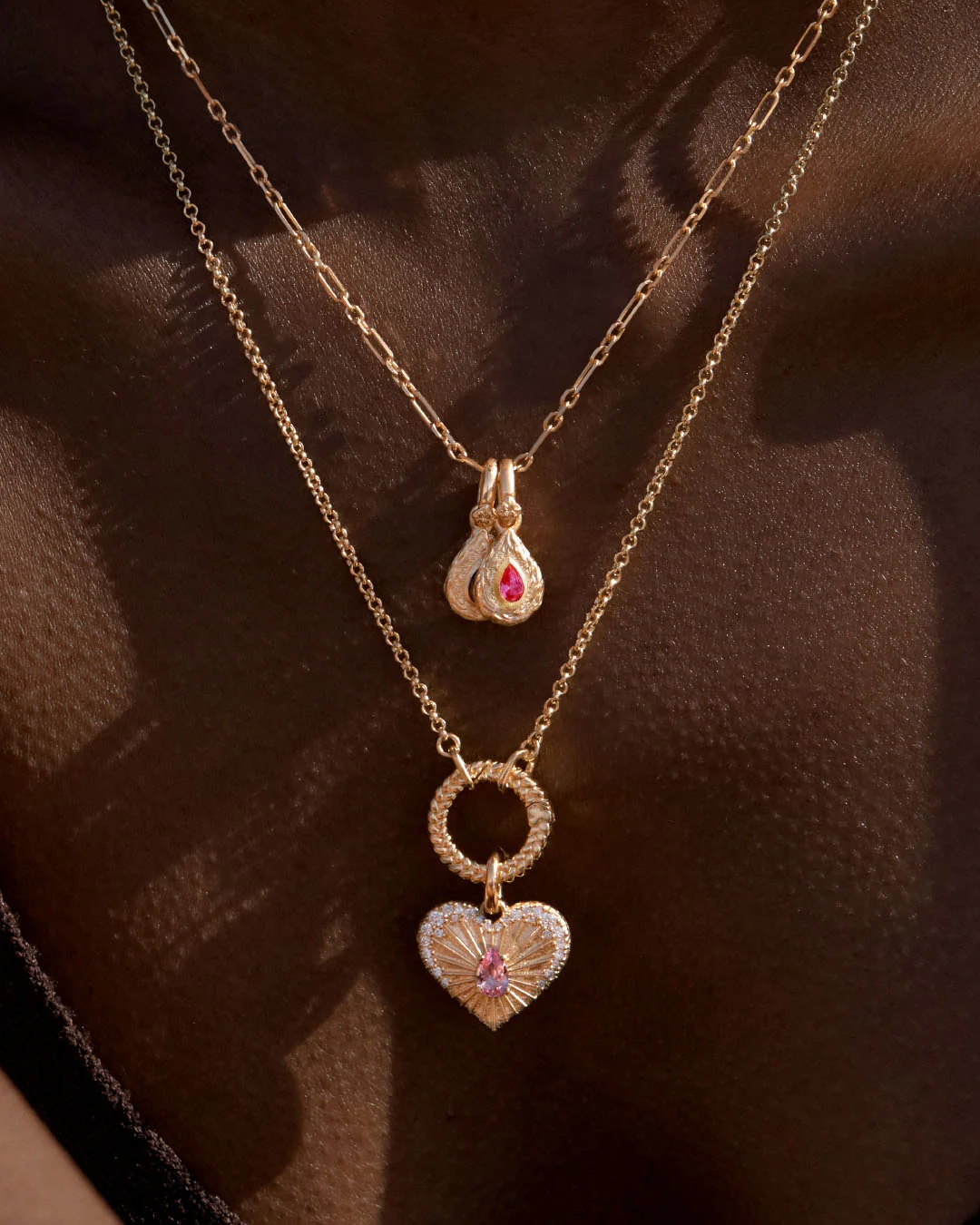 18k Gold Vermeil With Love Birthstone Annex Link Pendant - July - Image 3