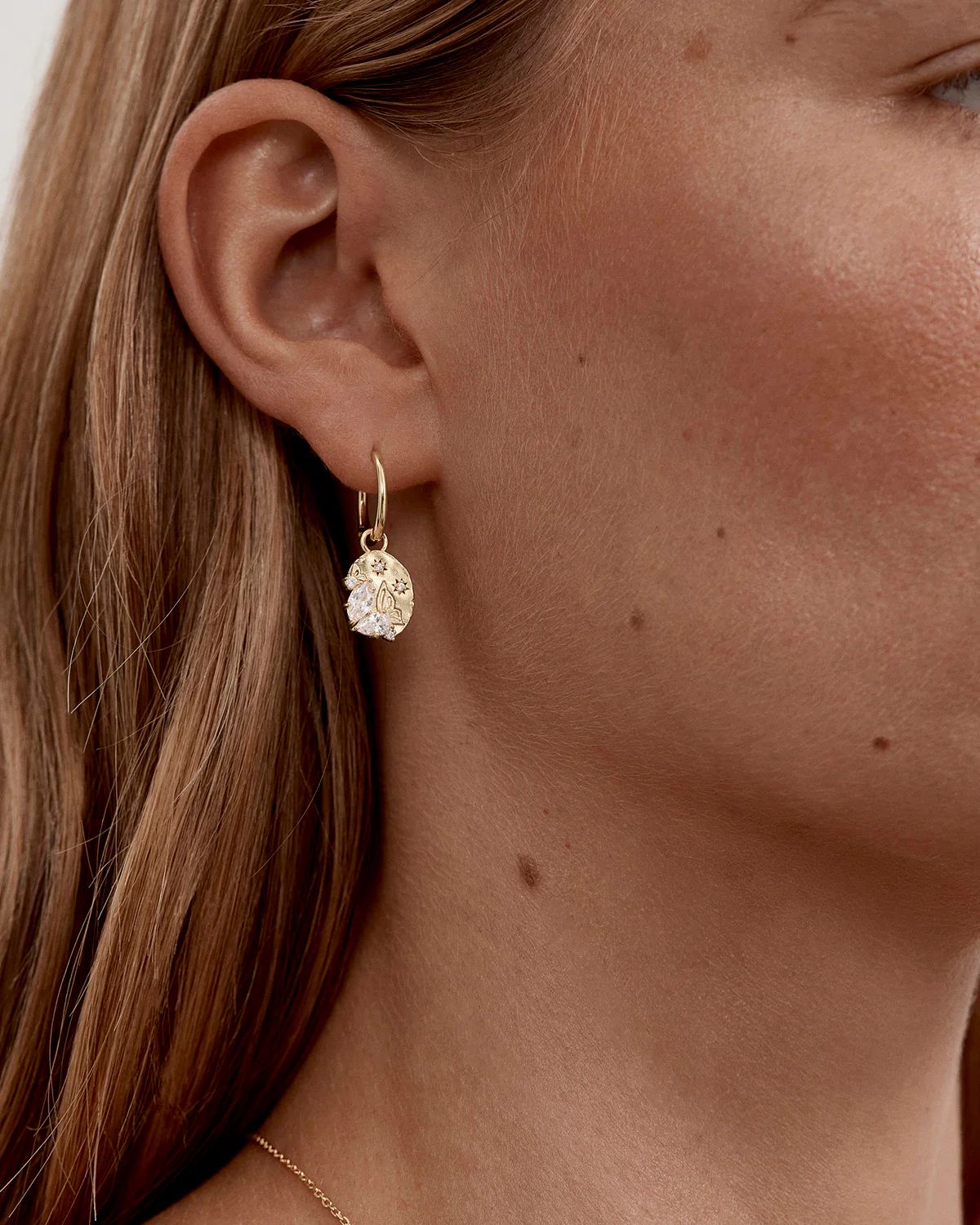 18k Gold Vermeil With Wings I Fly Hoops - Image 2