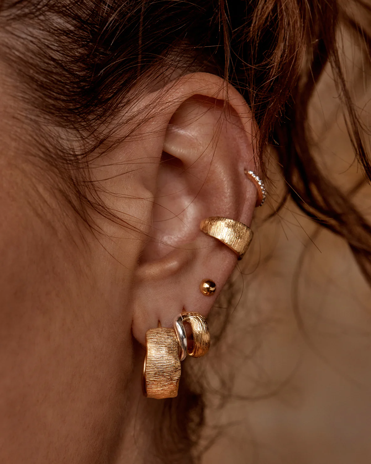 18k Gold Vermeil Woven Light Hoops - Image 4