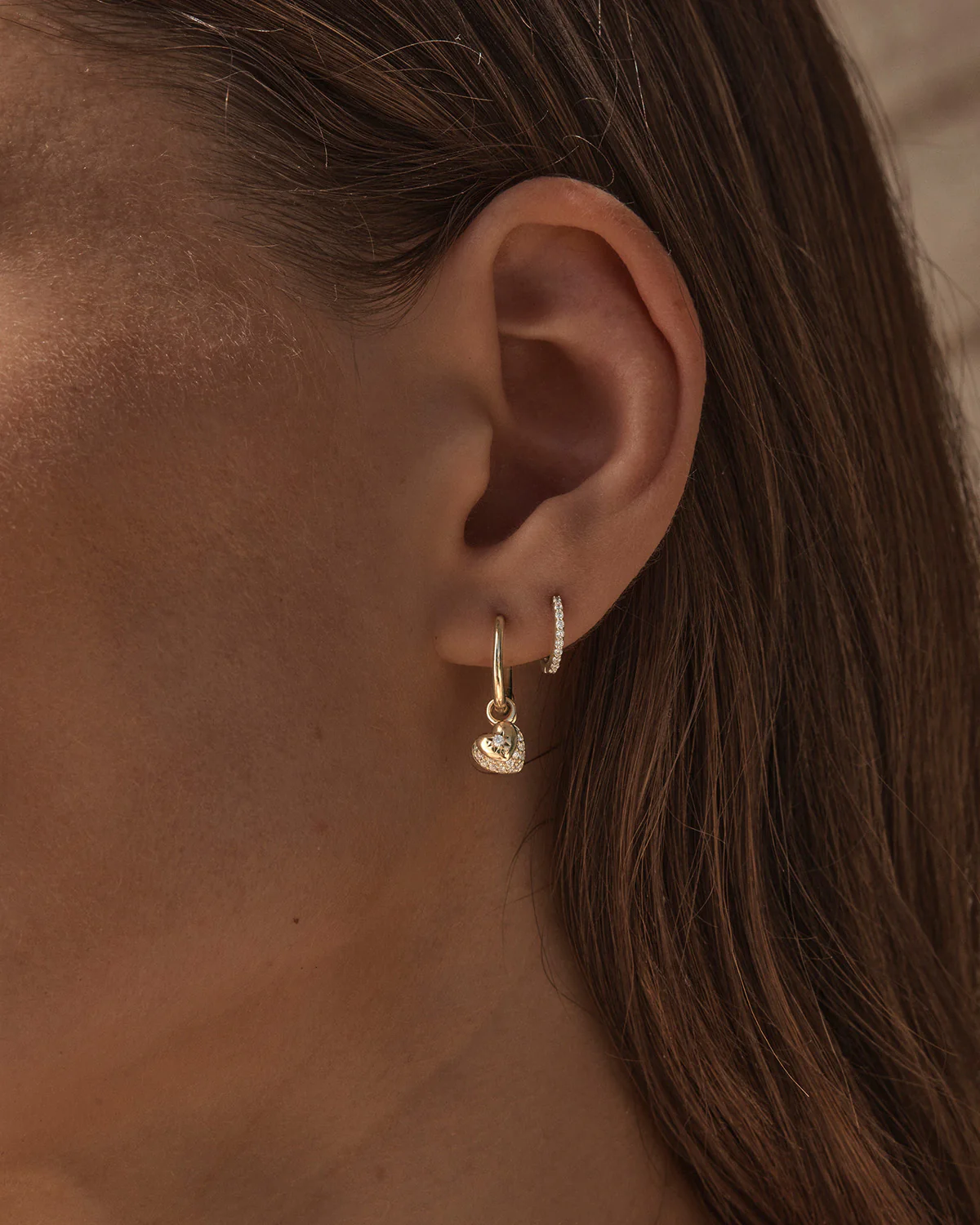 18k Gold Vermeil You Have My Heart Hoops - Image 2