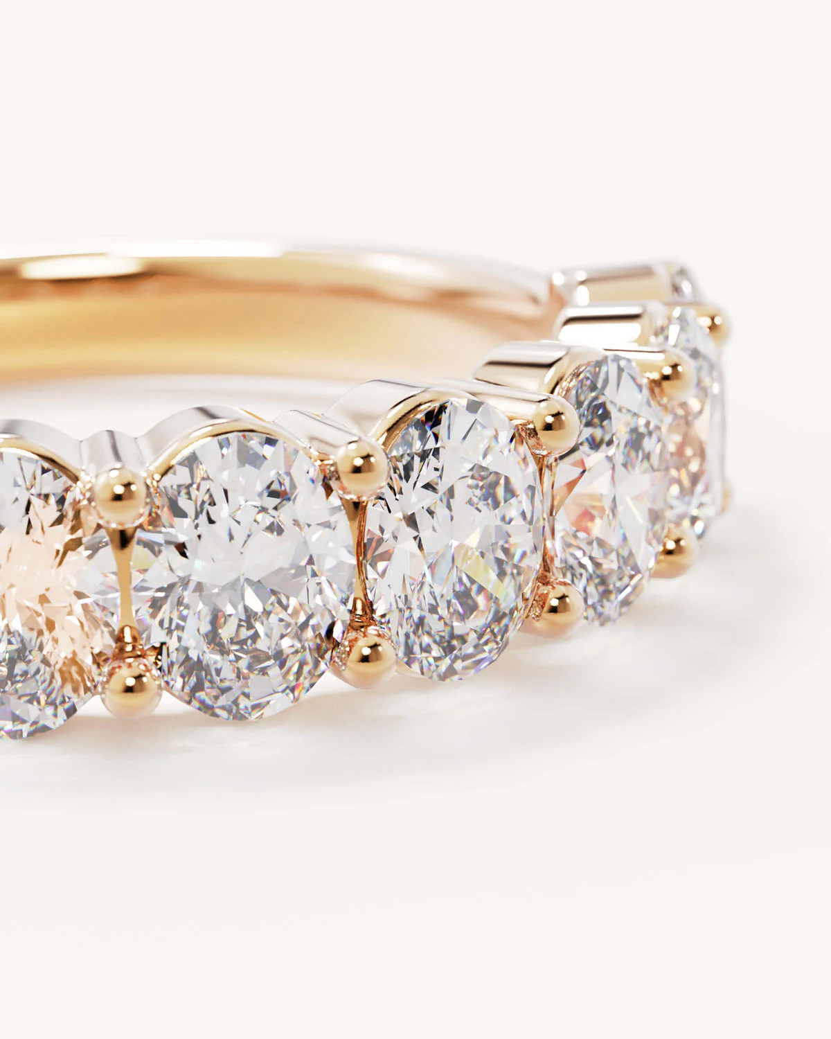 18k Solid Gold Radiant Halo Diamond Wedding Band - Image 3