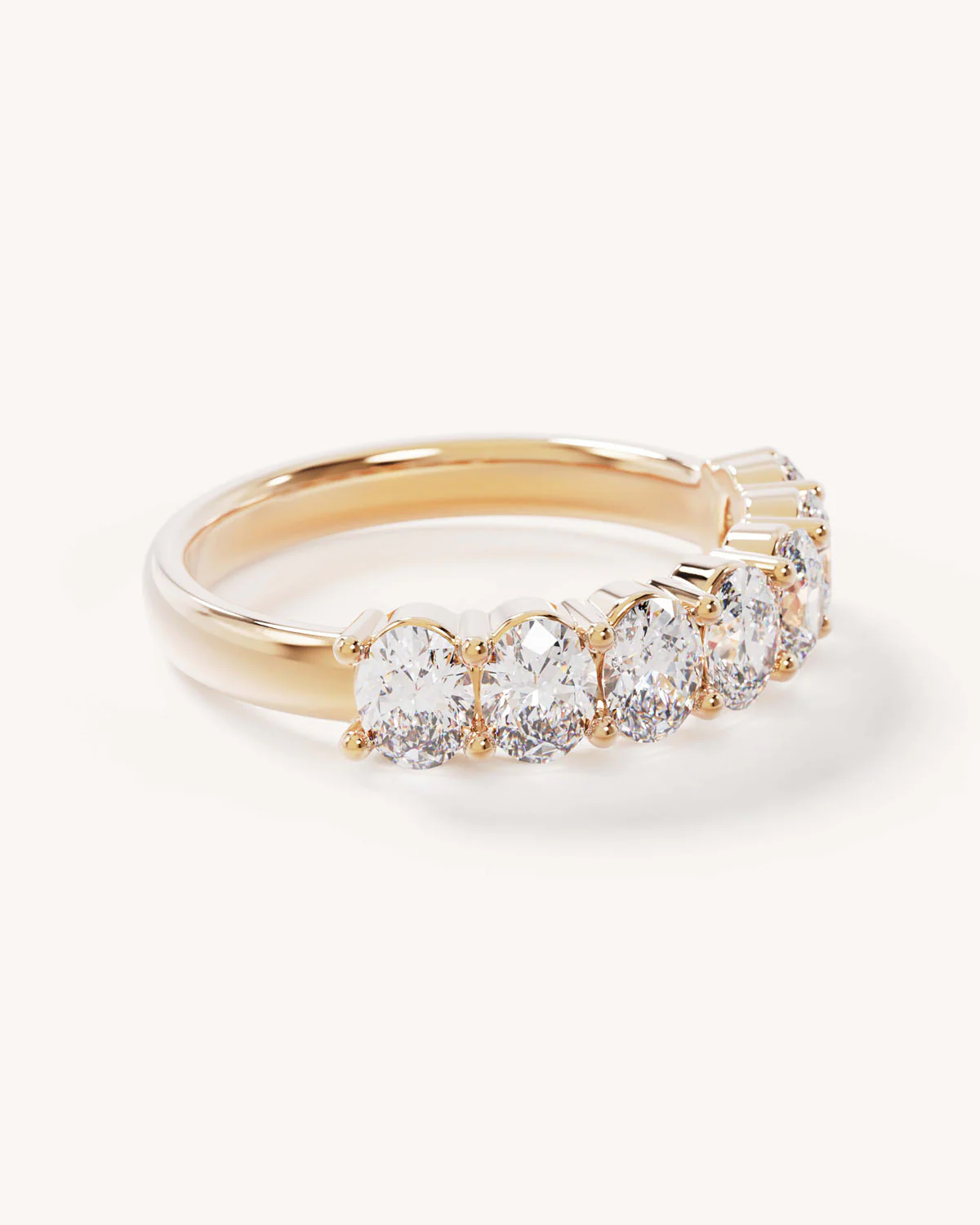 18k Solid Gold Radiant Halo Diamond Wedding Band - Image 4