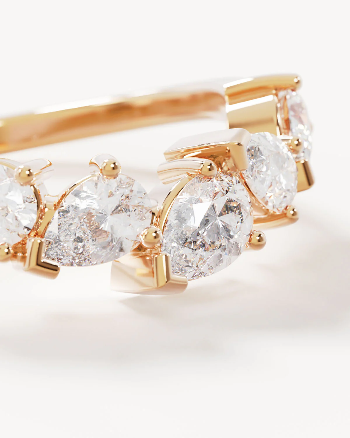 18k Solid Gold Romance Diamond Wedding Band - Image 3