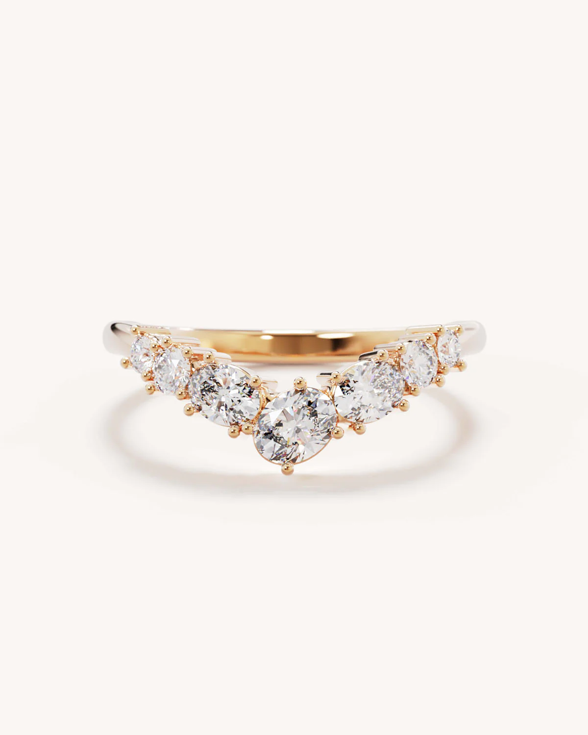 18k Solid Gold Love Embraced Diamond Wedding Band