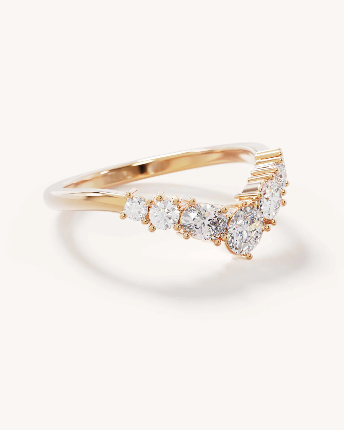 18k Solid Gold Love Embraced Diamond Wedding Band - Image 4