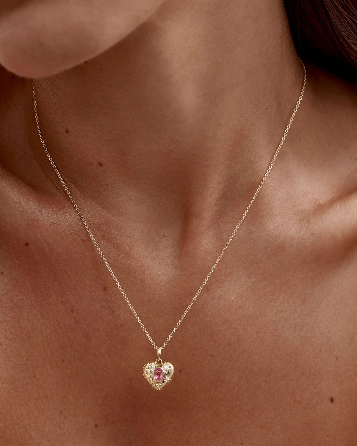 9k Solid Gold Deeply Loved Sapphire Locket Pendant - Image 2