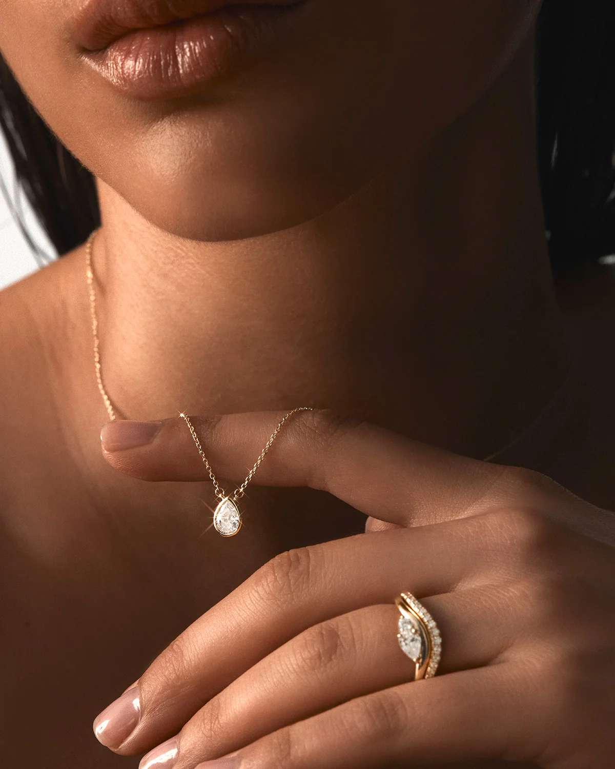 9k Solid Gold Echoes of Her 0.5ct Lab-Grown Diamond Necklace - Image 4