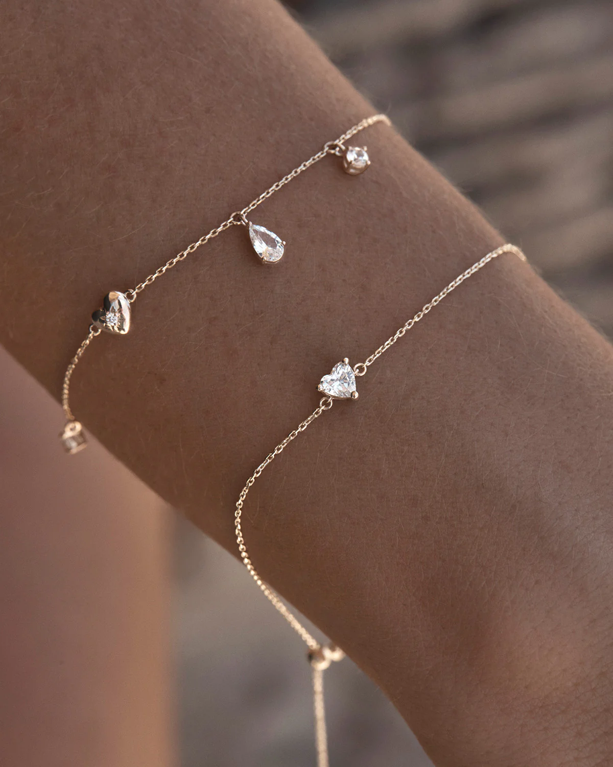 9k Solid Gold My Heart and Yours Bracelet - Image 2
