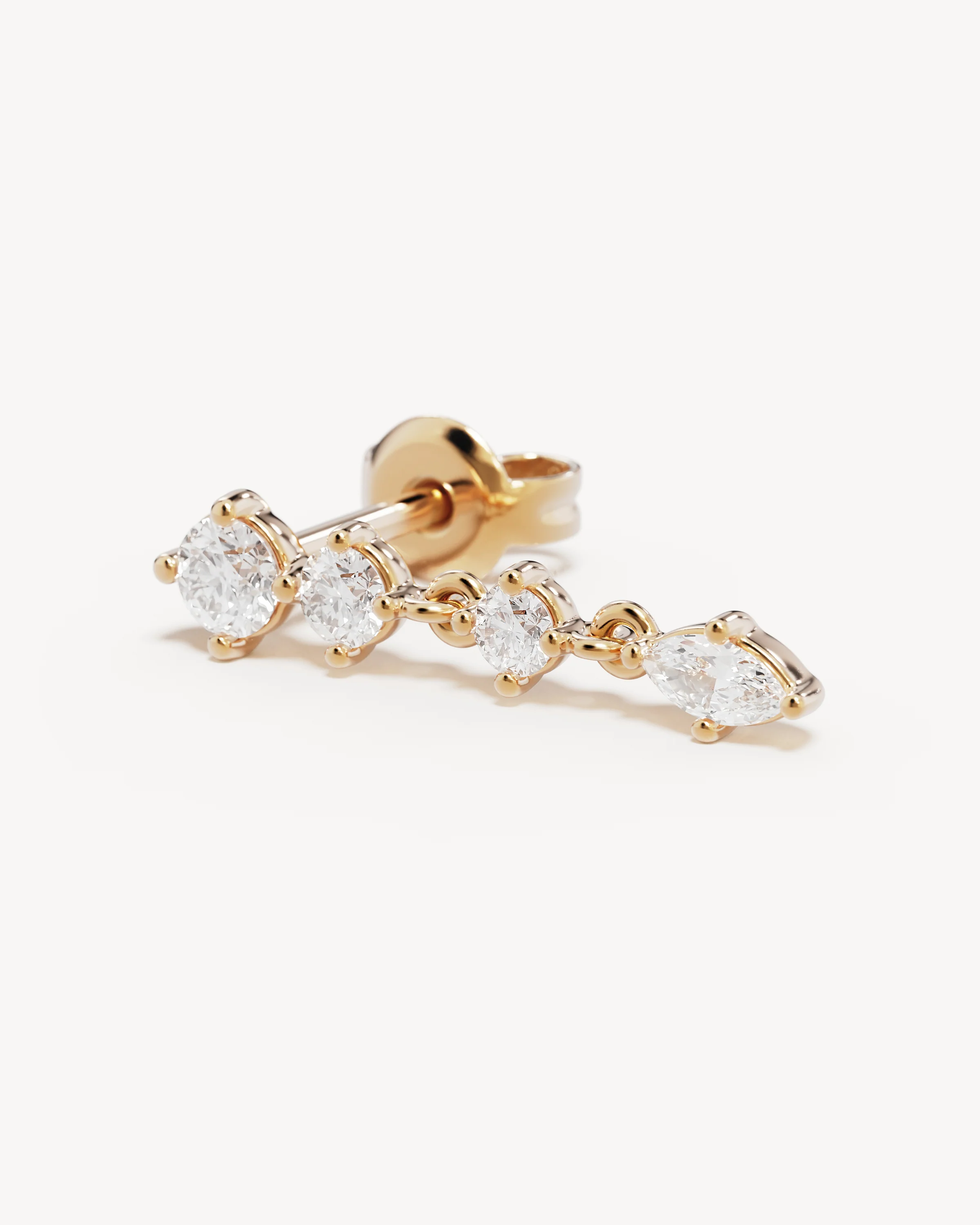 9k Solid Gold She Blooms 0.28ct Lab-Grown Diamond Drop Earring - Image 3