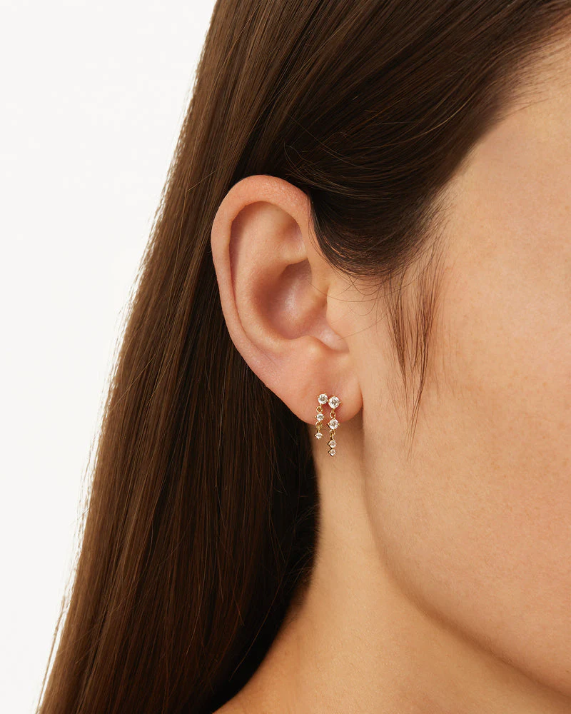 9k Solid Gold She Will Rise Lab-Grown Diamond Drop Earrings - Image 2