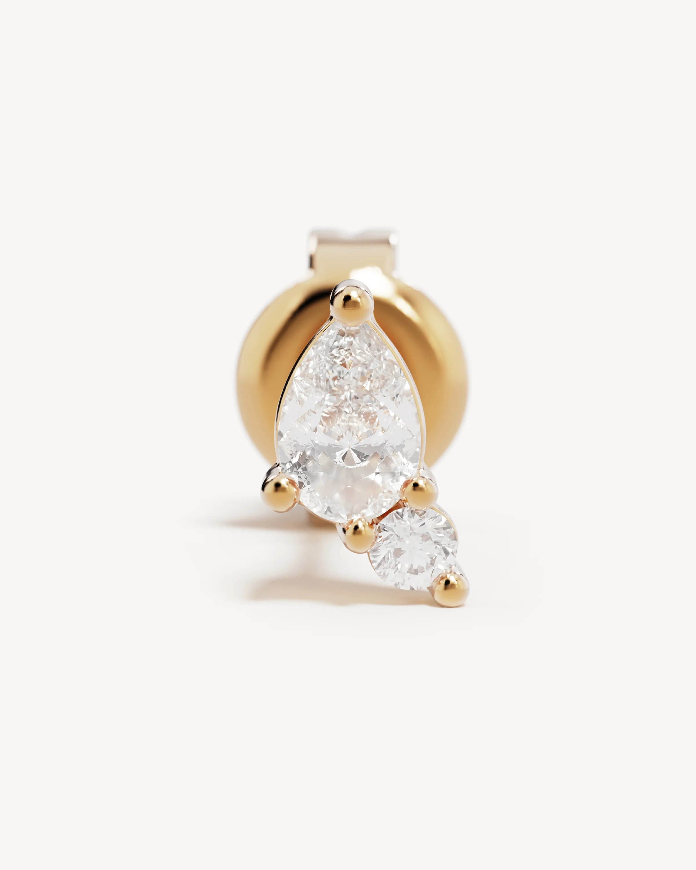 9k Solid Gold Sunkissed 0.1ct Lab-Grown Diamond Stud Earring - Image 3