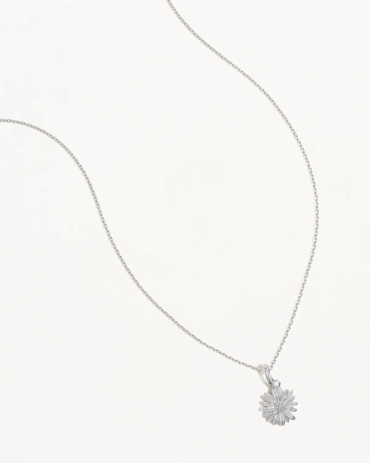 Sterling Silver Daisy April Birth Flower Necklace - Image 4