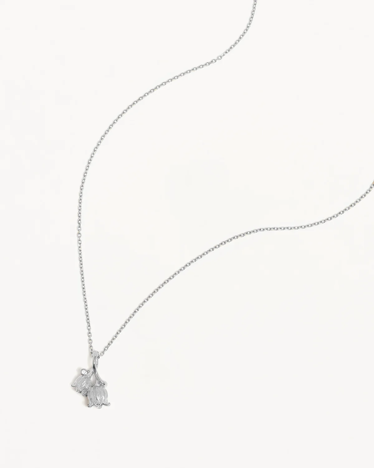 Sterling Silver Lily of the Valley May Birth Flower Necklace - Image 4