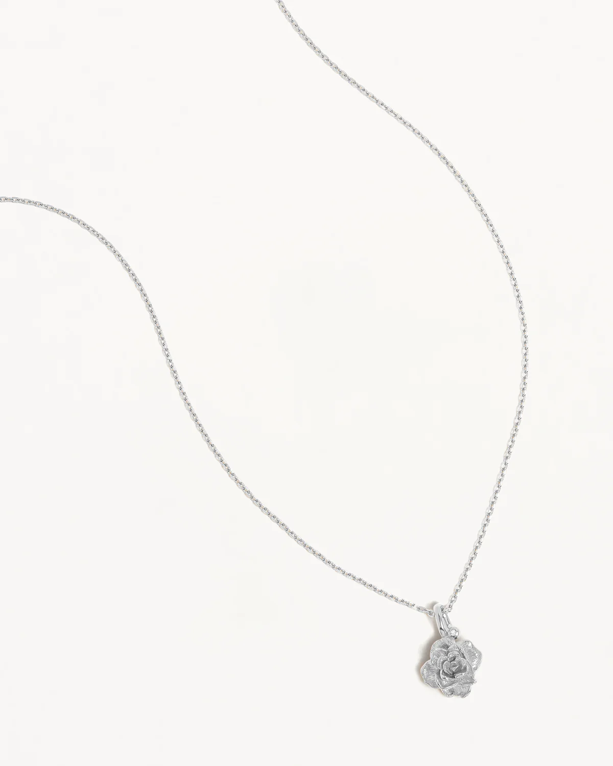 Sterling Silver Rose June Birth Flower Necklace - Image 4