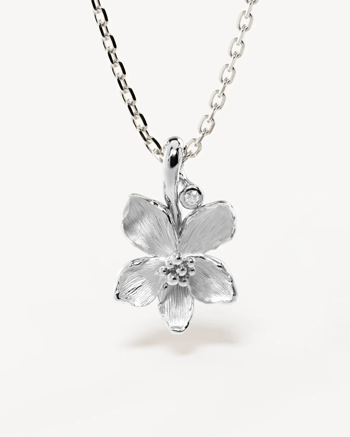 Sterling Silver Violet February Birth Flower Necklace