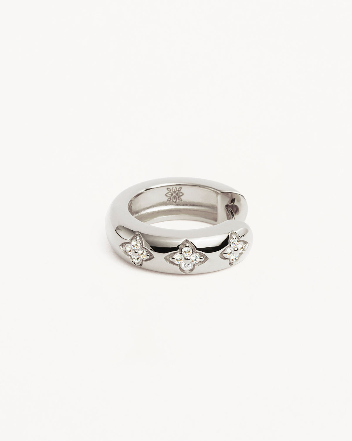 Sterling Silver Bloom With You Lotus Hoops - Image 3