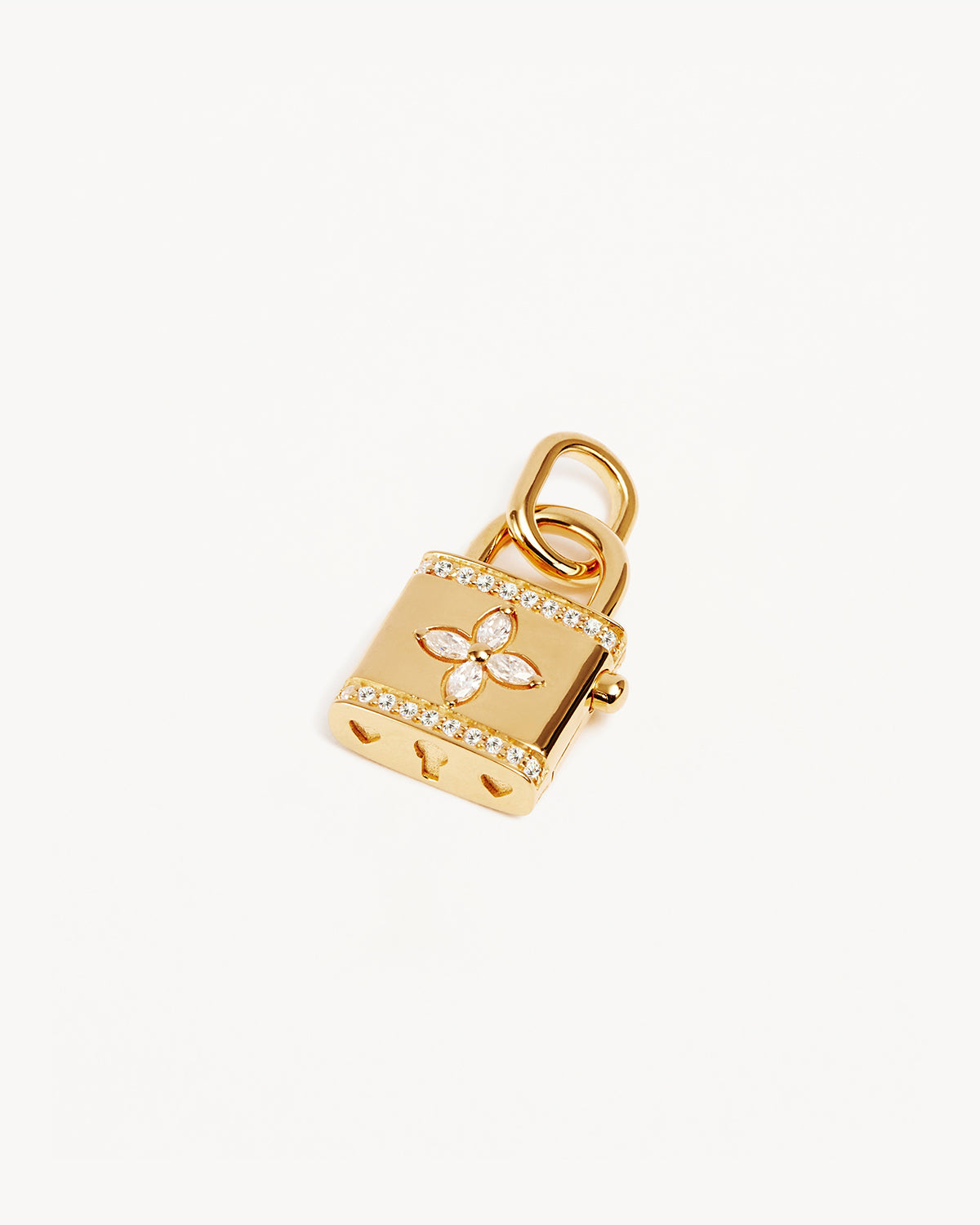 18k Gold Vermeil Bloom With You Lotus Padlock Pendant