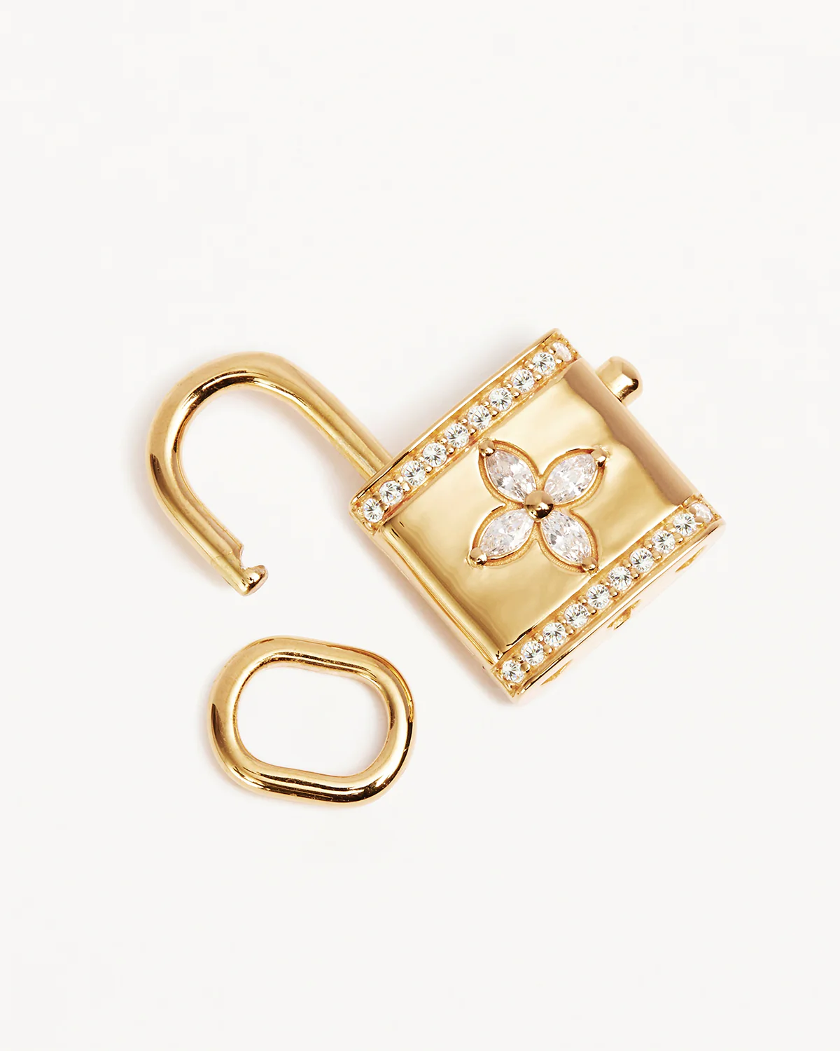 18k Gold Vermeil Bloom With You Lotus Padlock Pendant - Image 3