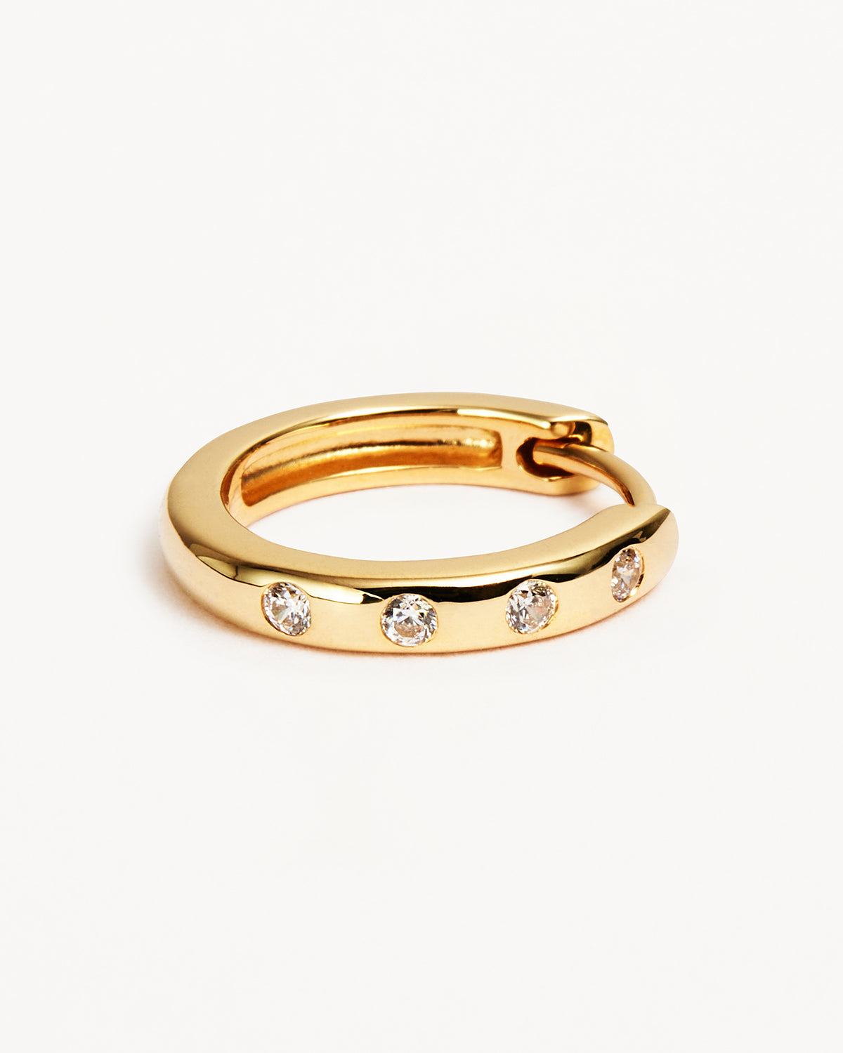 14k Solid Gold Cosmic Lab-Grown Diamond Hoop - Image 3