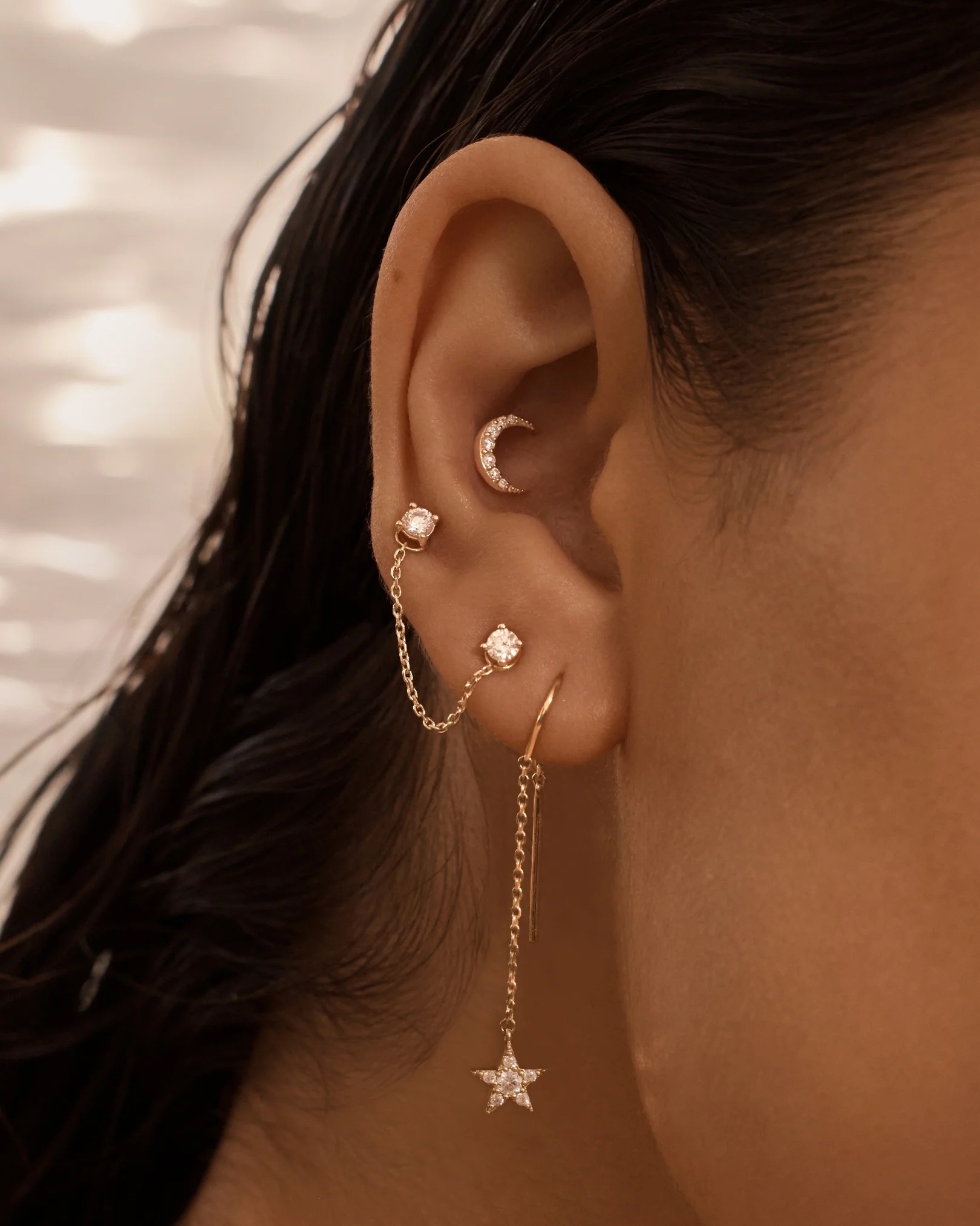 9k Solid Gold Earring Threader - 3cm - Image 4
