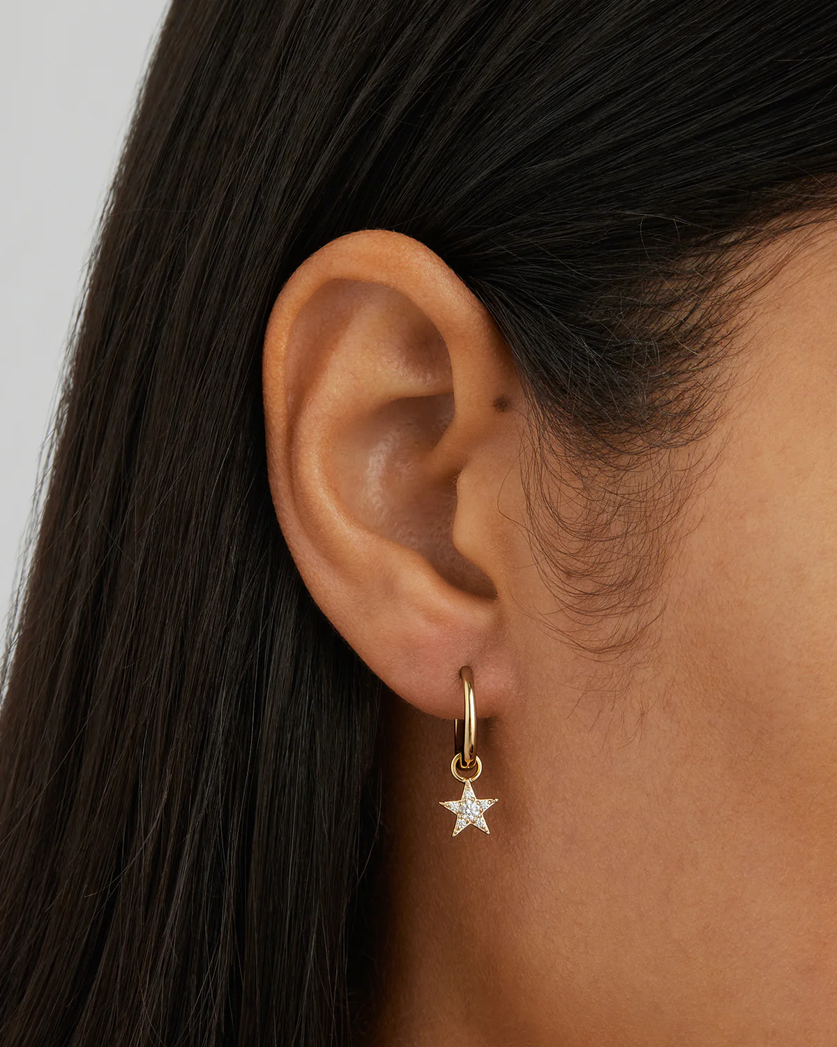 9k Solid Gold Estelle Lab-Grown Diamond Hoop - Image 2