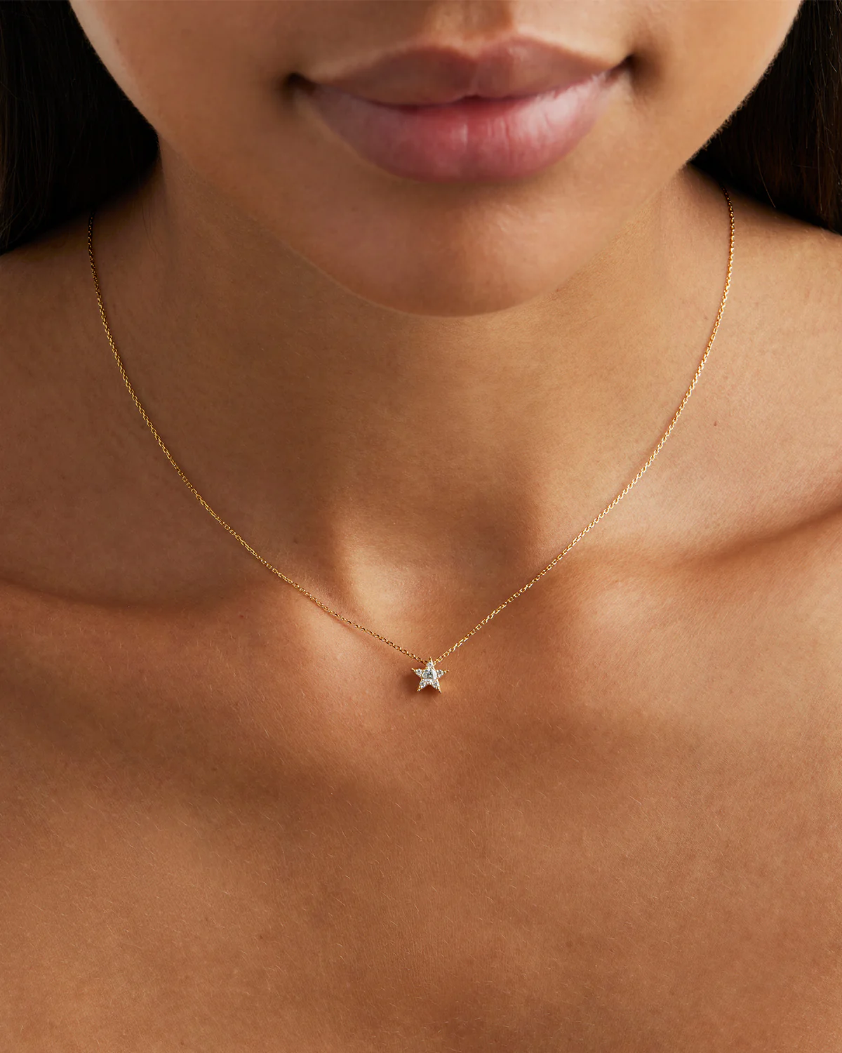 9k Solid Gold Estelle Lab-Grown Diamond Necklace - Image 4
