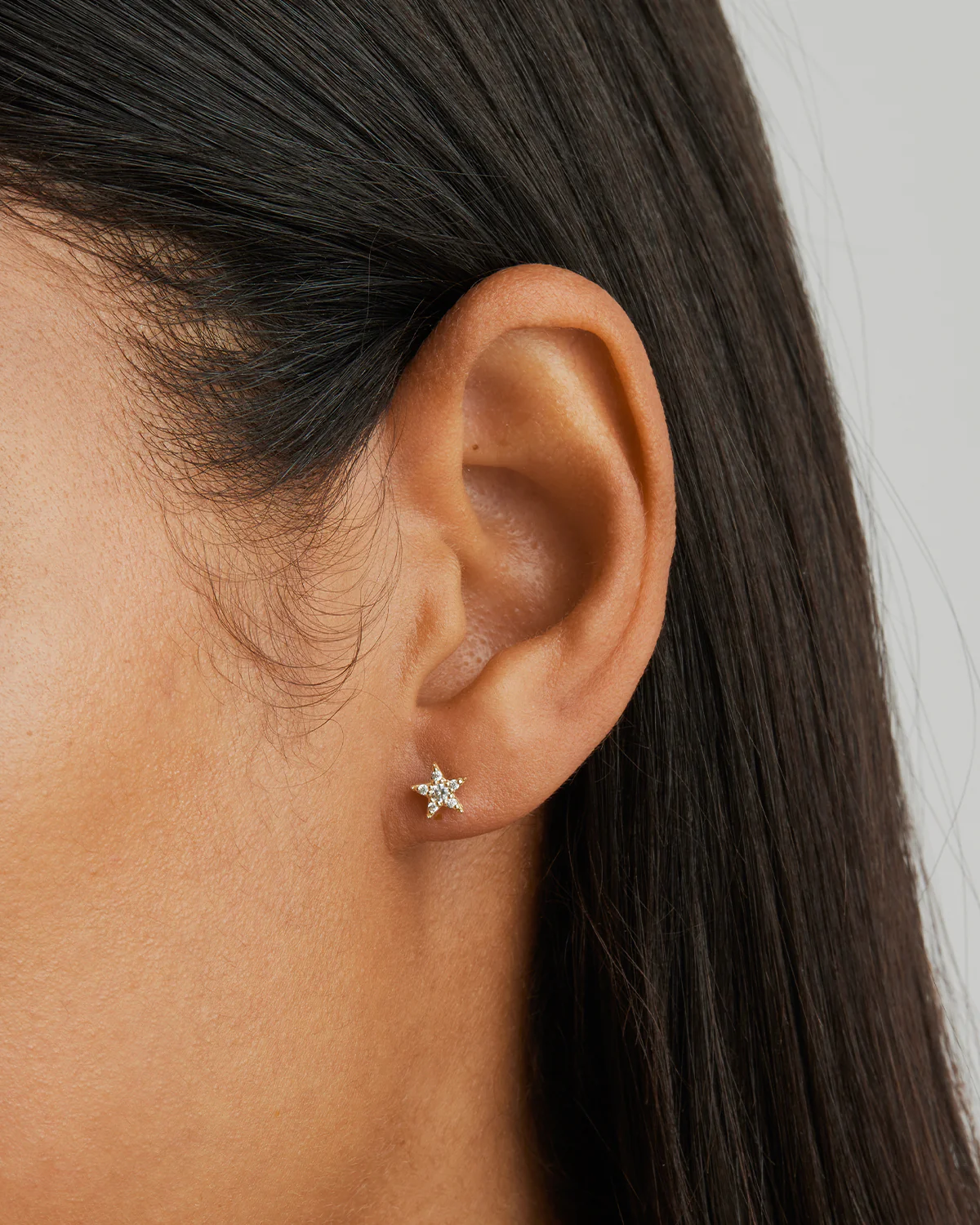 9k Solid Gold Estelle Lab-Grown Diamond Stud Earring - Image 4