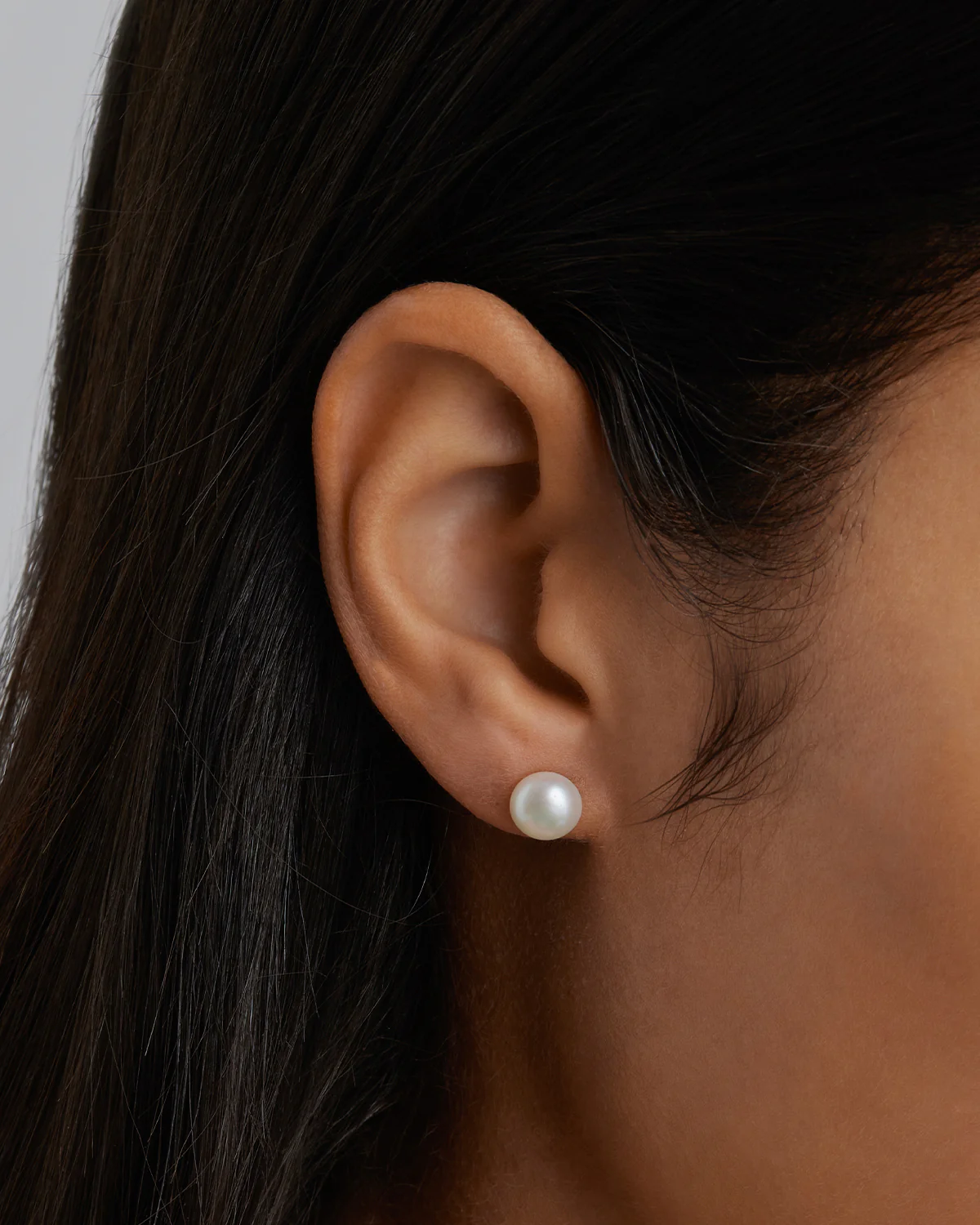 Sterling Silver Floating On Air Pearl Stud Earrings - 8mm - Image 2