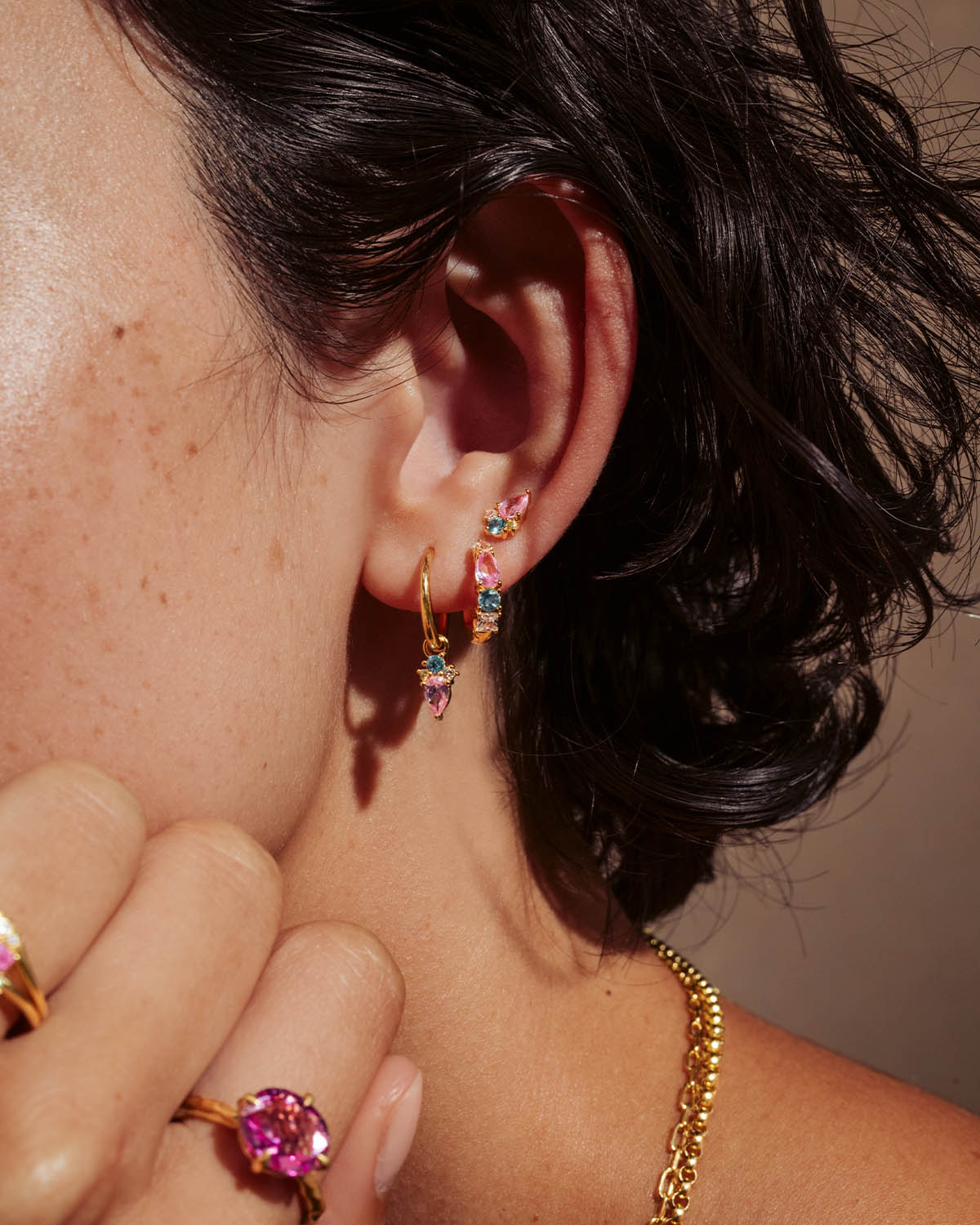 18k Gold Vermeil Cherish Deeply Hoops - Image 5