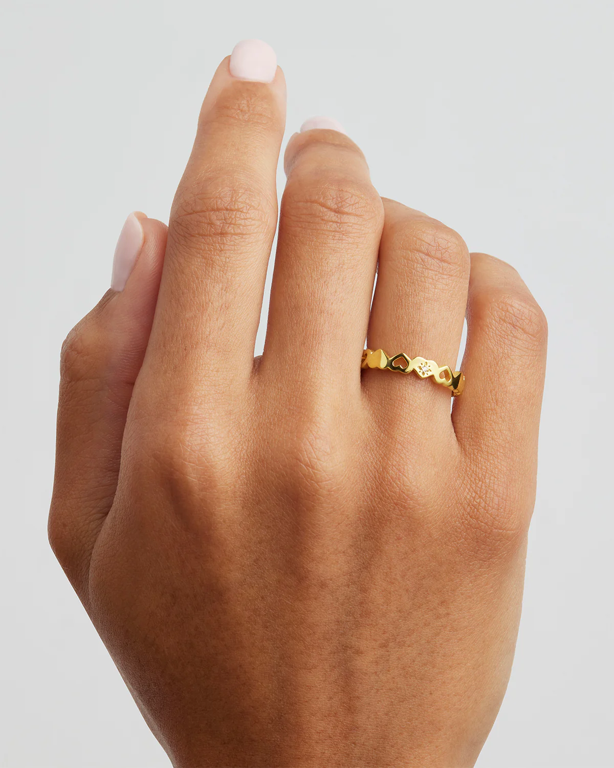 18k Gold Vermeil Connected Hearts Ring - Image 2