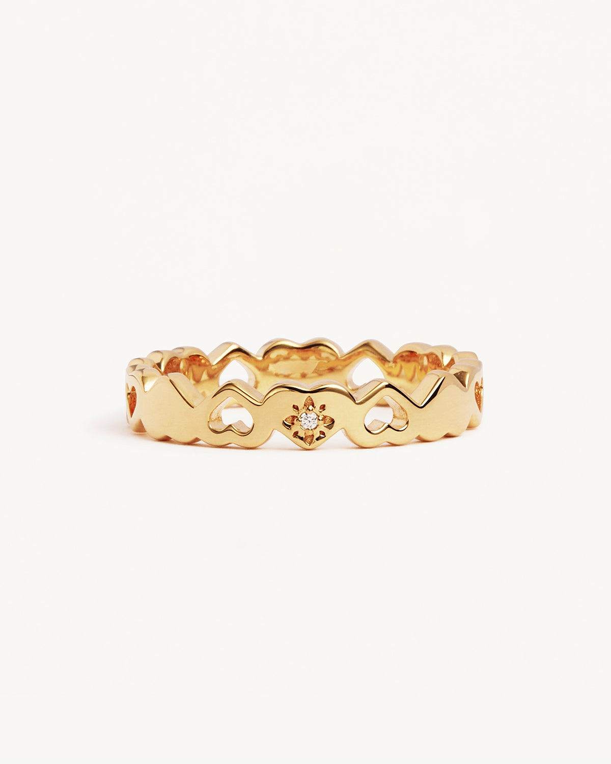 18k Gold Vermeil Connected Hearts Ring - Image 3
