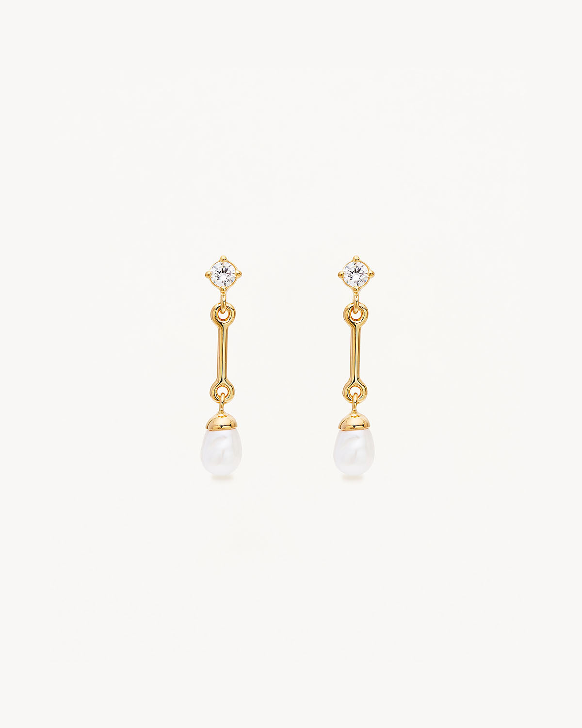 18k Gold Vermeil Embrace Stillness Pearl Drop Earrings