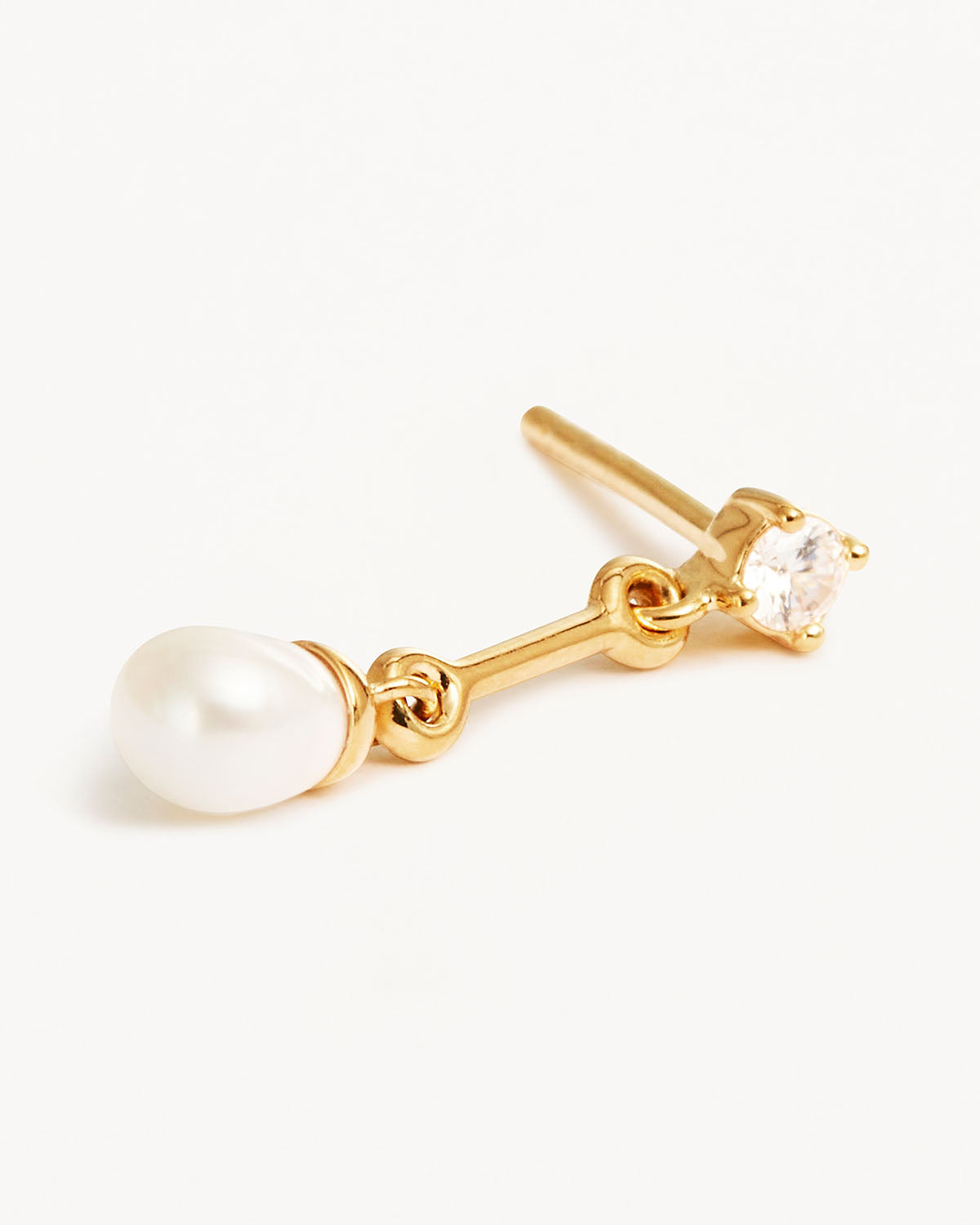 18k Gold Vermeil Embrace Stillness Pearl Drop Earrings - Image 3