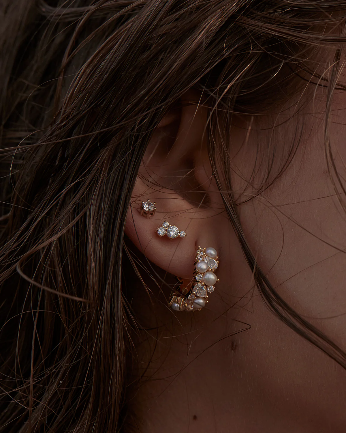 18k Gold Vermeil Mist Stud Earrings - Image 4
