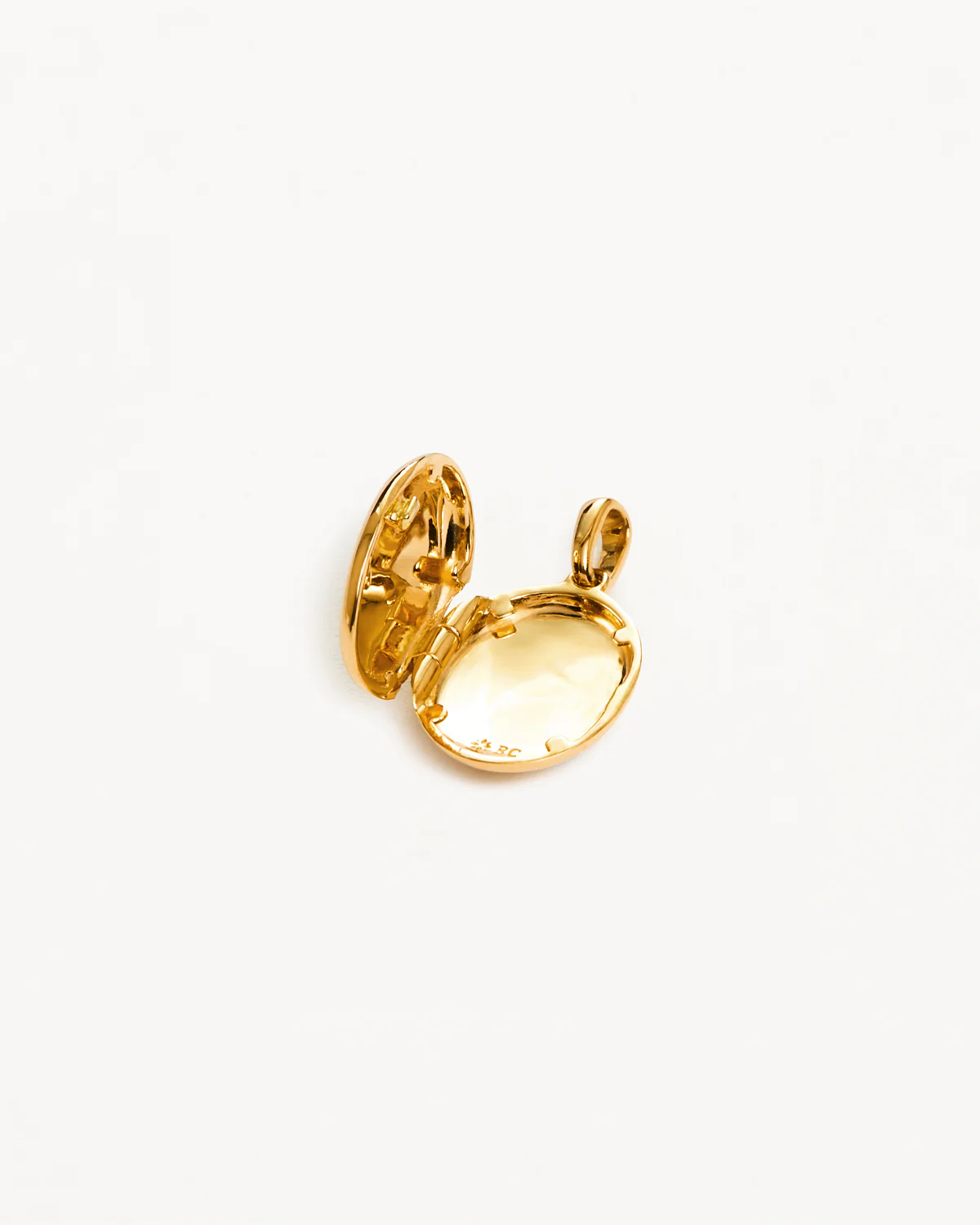18k Gold Vermeil Rounded Lotus Locket Pendant - Image 3