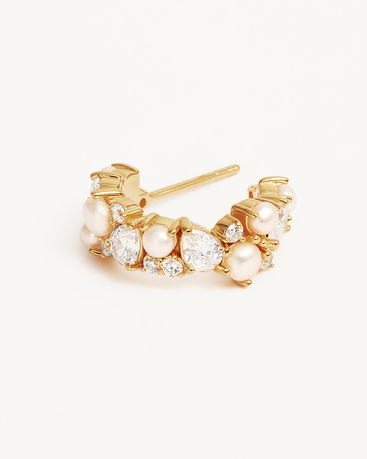 18k Gold Vermeil Sea Foam Hoops - Image 3