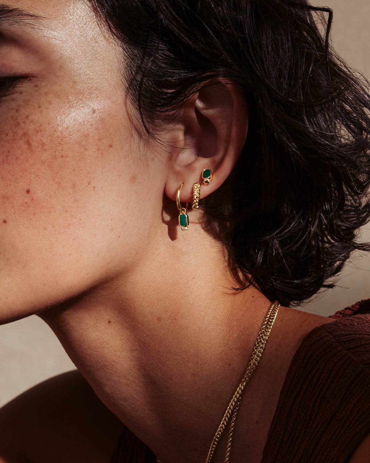 18k Gold Vermeil Strength Within Hoops - Image 4