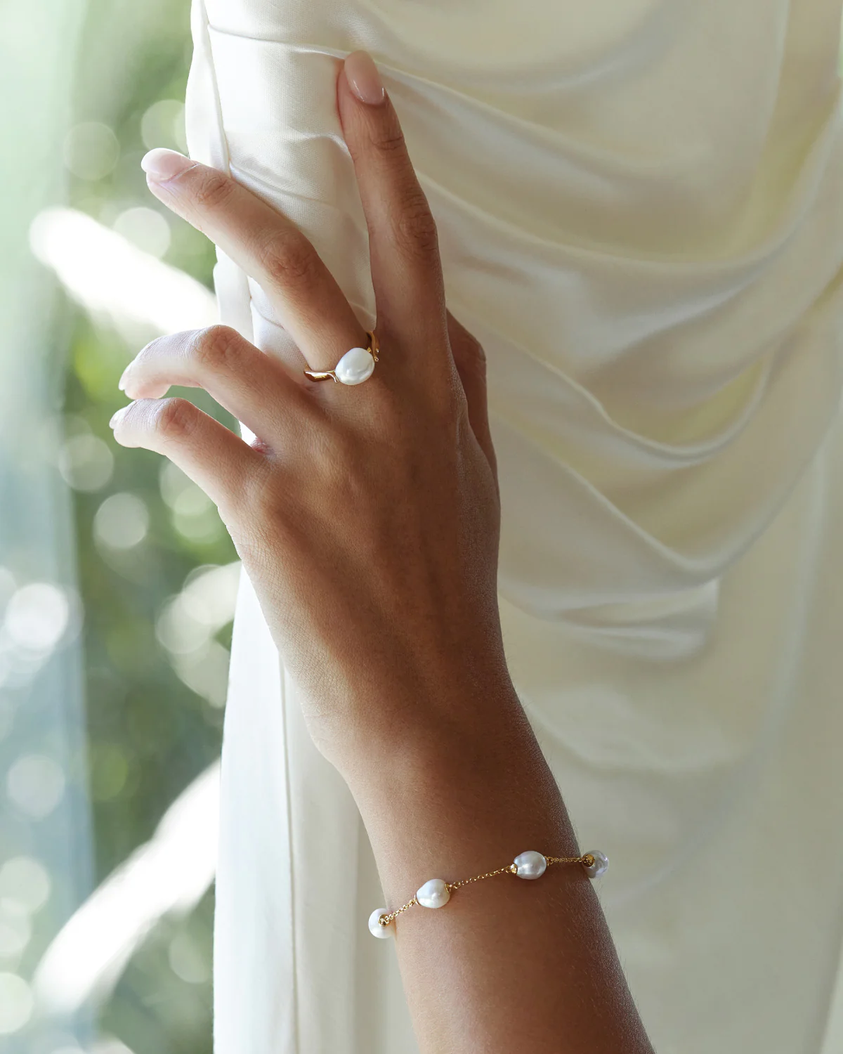 18k Gold Vermeil Harmony Pearl Ring - Image 5