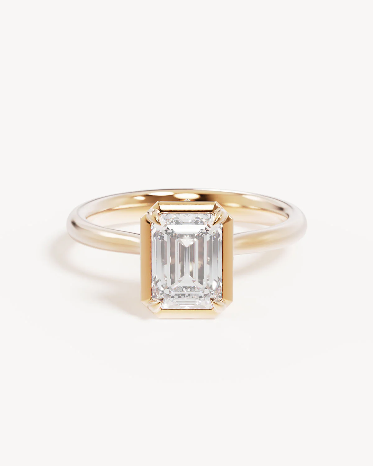 18k Solid Gold Hidden Lotus Engagement Ring - Emerald 1.5ct