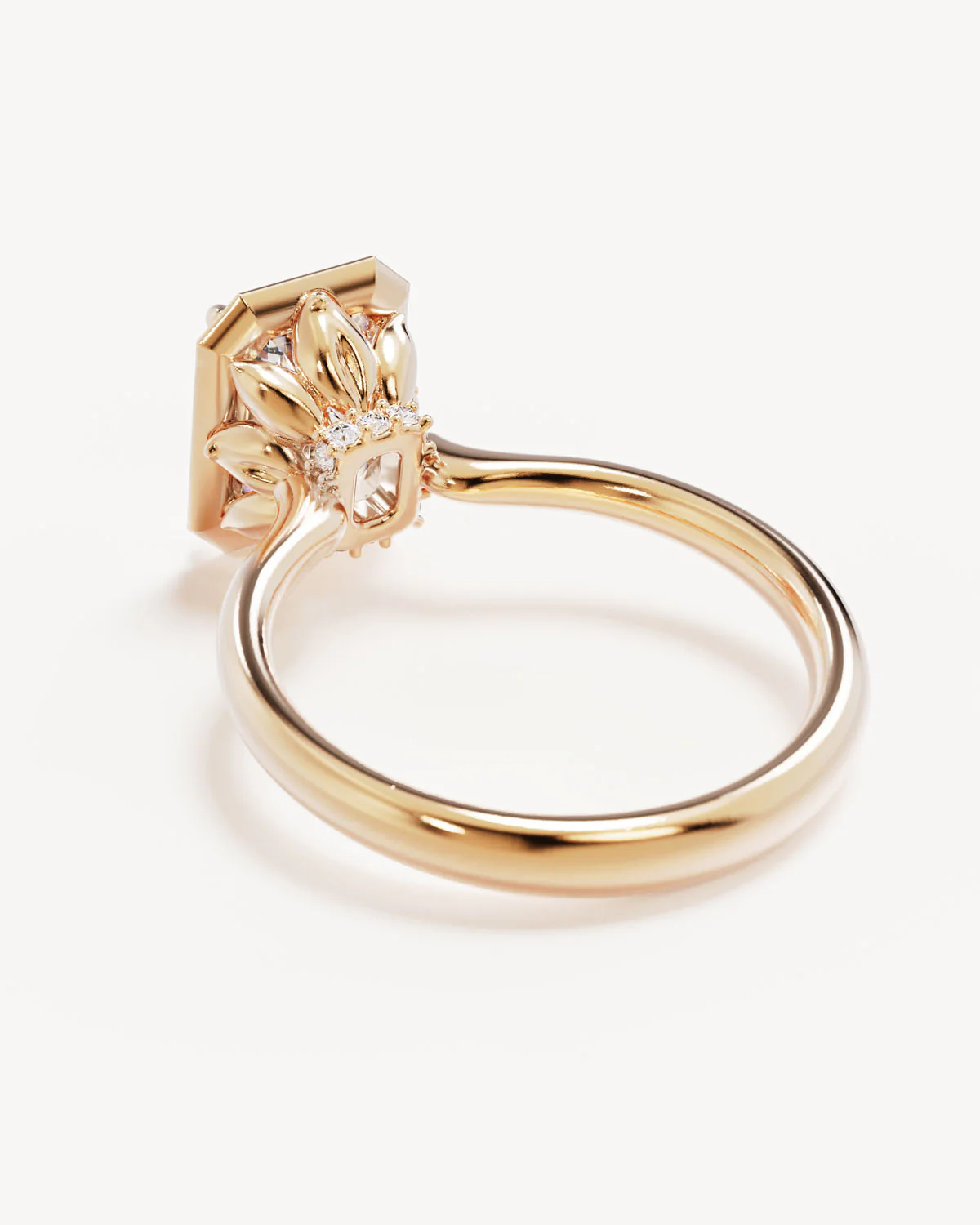 18k Solid Gold Hidden Lotus Engagement Ring - Emerald 1.5ct - Image 5