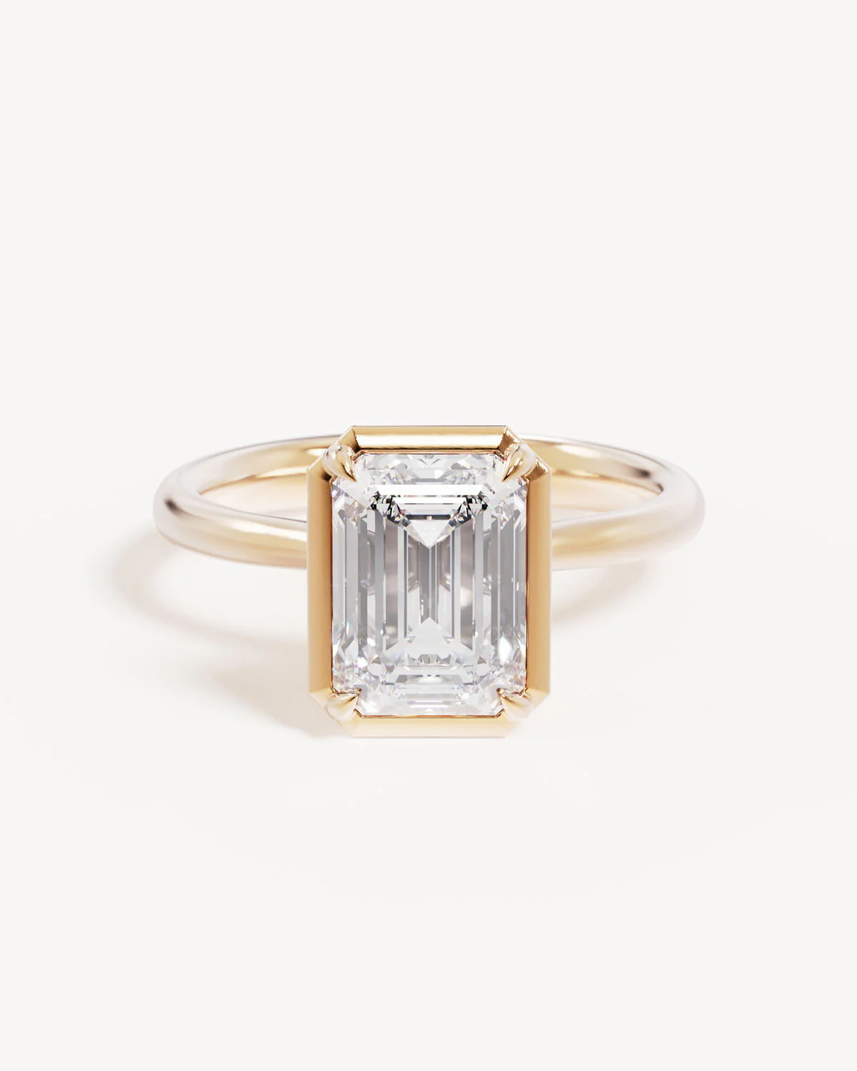 18k Solid Gold Hidden Lotus Engagement Ring - Emerald 2.5ct