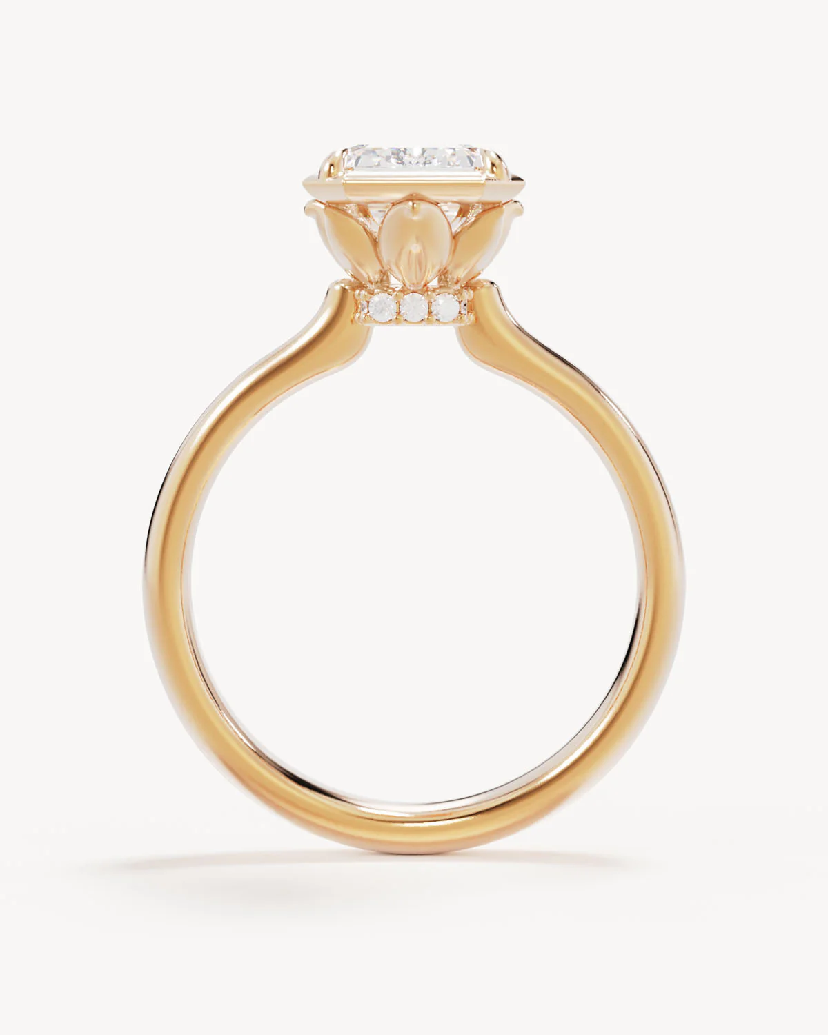 18k Solid Gold Hidden Lotus Engagement Ring - Emerald 2.5ct - Image 4
