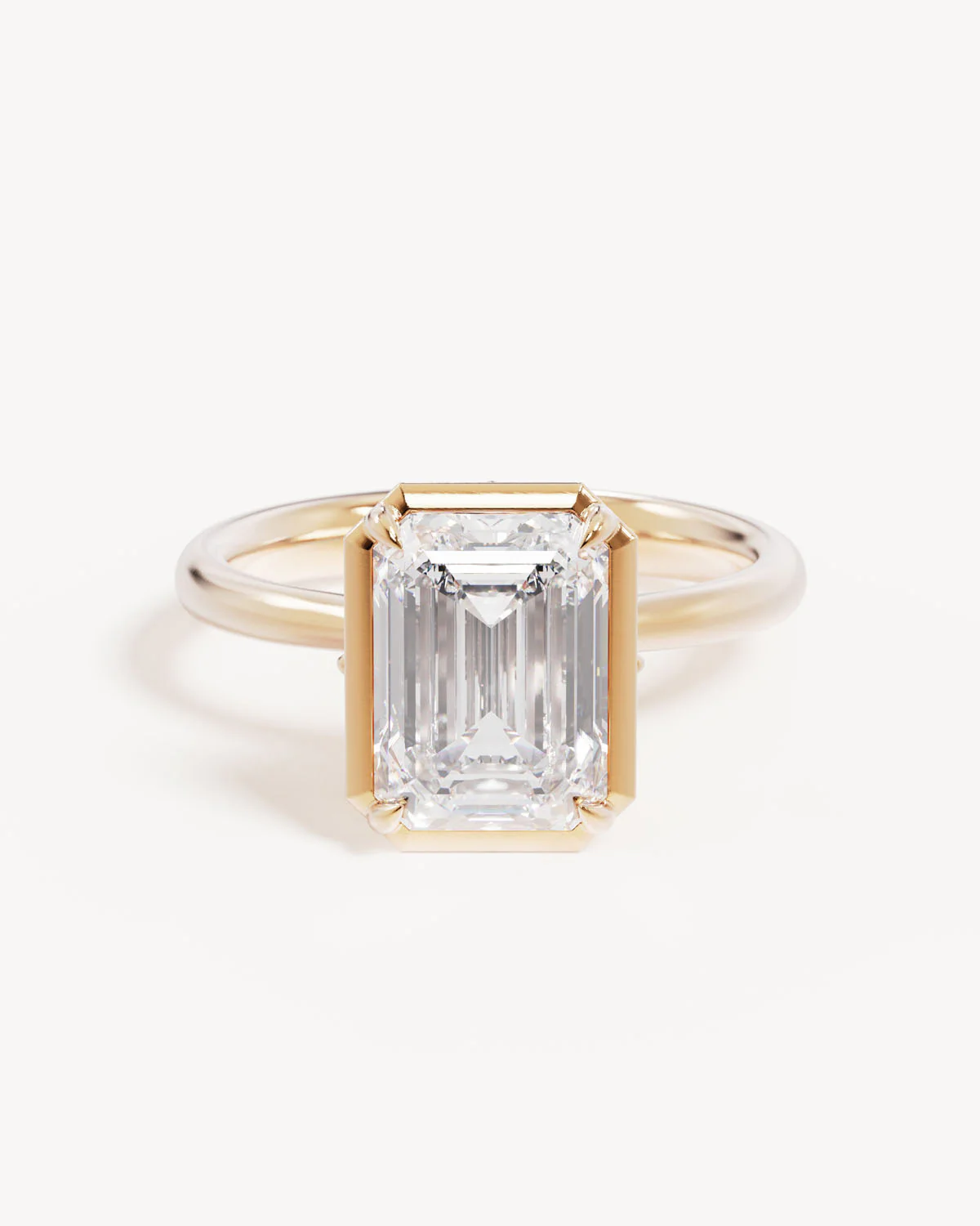 18k Solid Gold Hidden Lotus Engagement Ring - Emerald 3ct